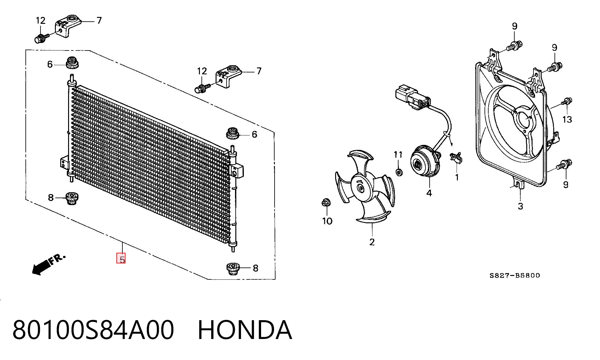  Radiador de aparelho de ar condicionado Honda Accord VI coupé (CG) (1998 - 2003) VI