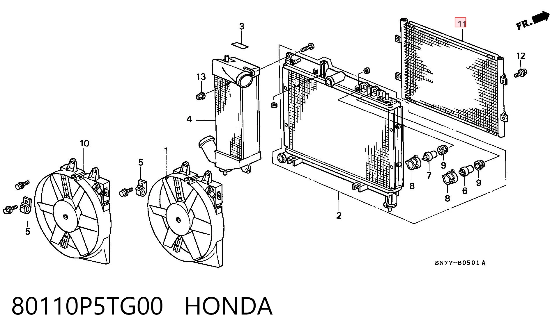 Radiador de aparelho de ar condicionado Toyota Camry III V10