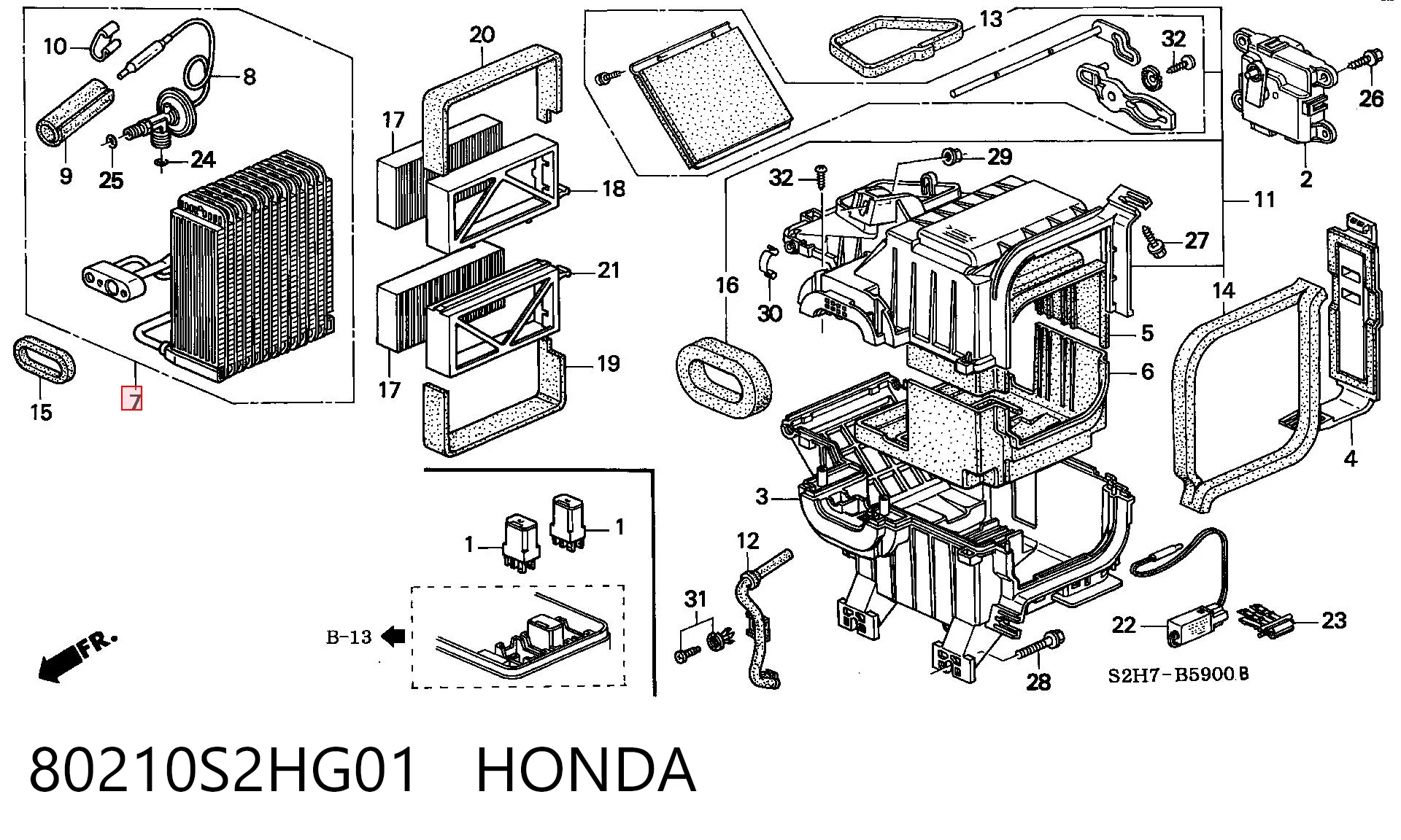 Vaporizador de aparelho de ar condicionado Honda HR-V  GH ao melhor preço