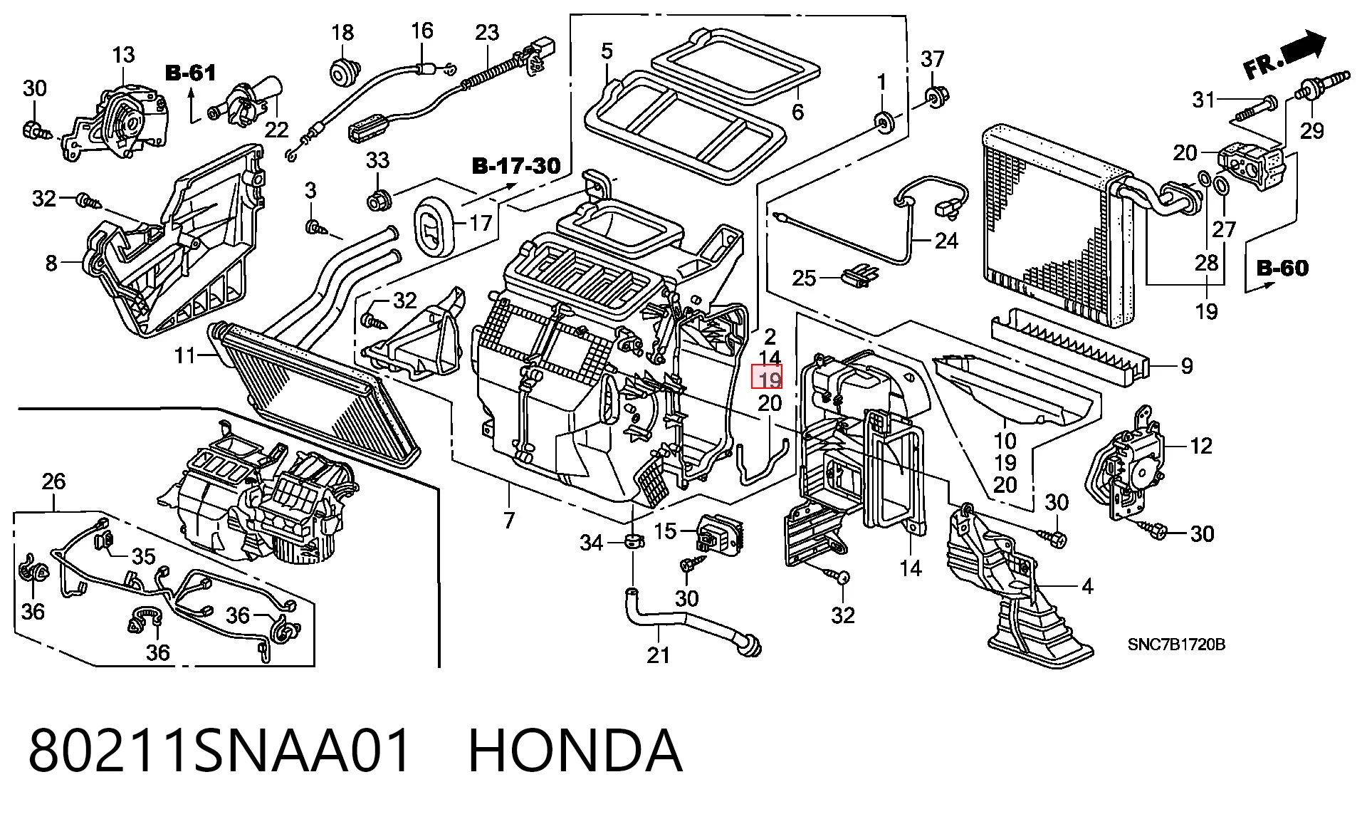 Vaporizador de aparelho de ar condicionado Honda Civic VIII FD, FA ao melhor preço