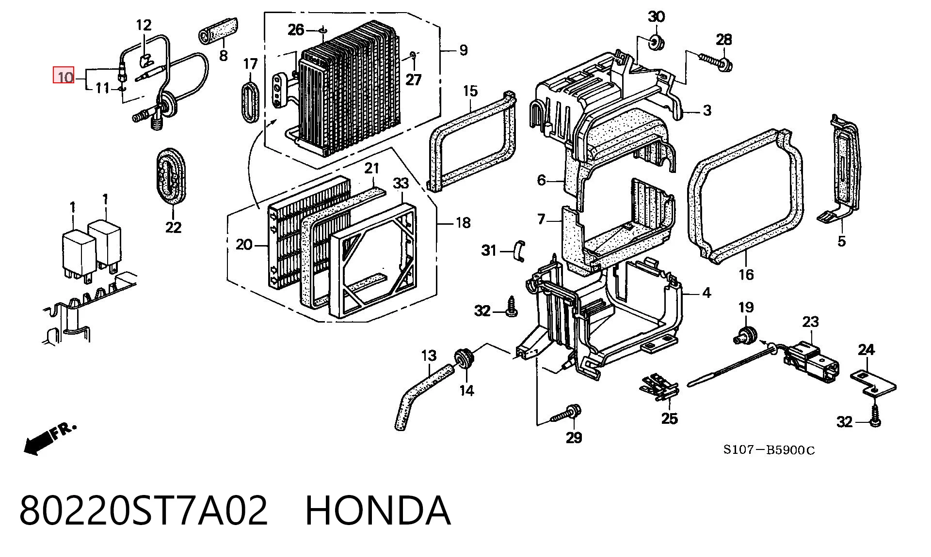 80220ST7A02 Honda Válvula TRV de aparelho de ar condicionado