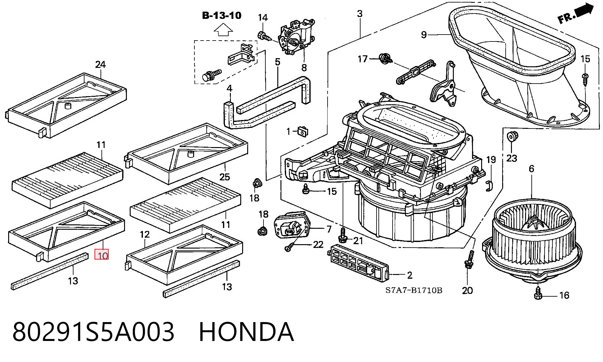 80291S5A003 Honda Filtro de salão
