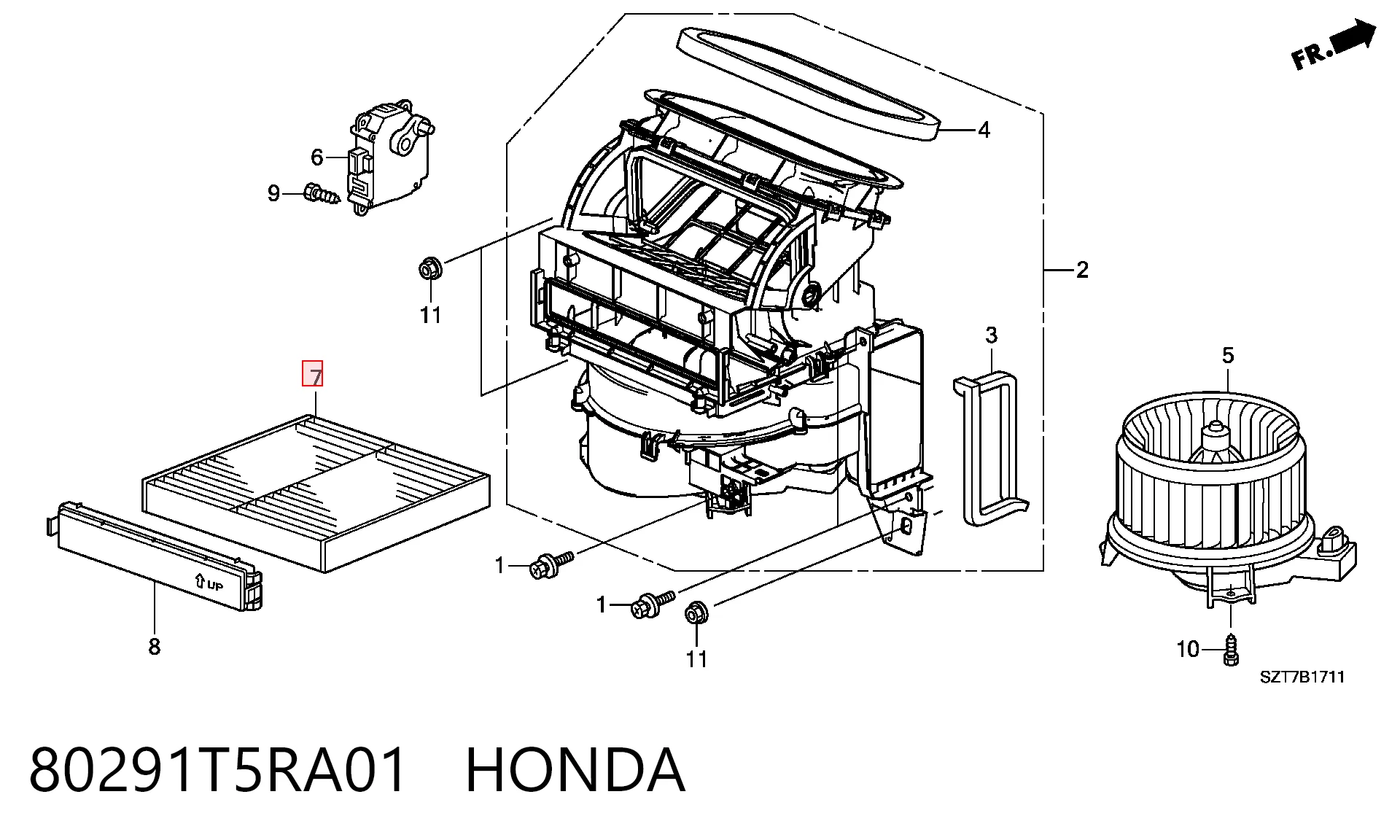 80291T5RA01 Honda Filtro de salão