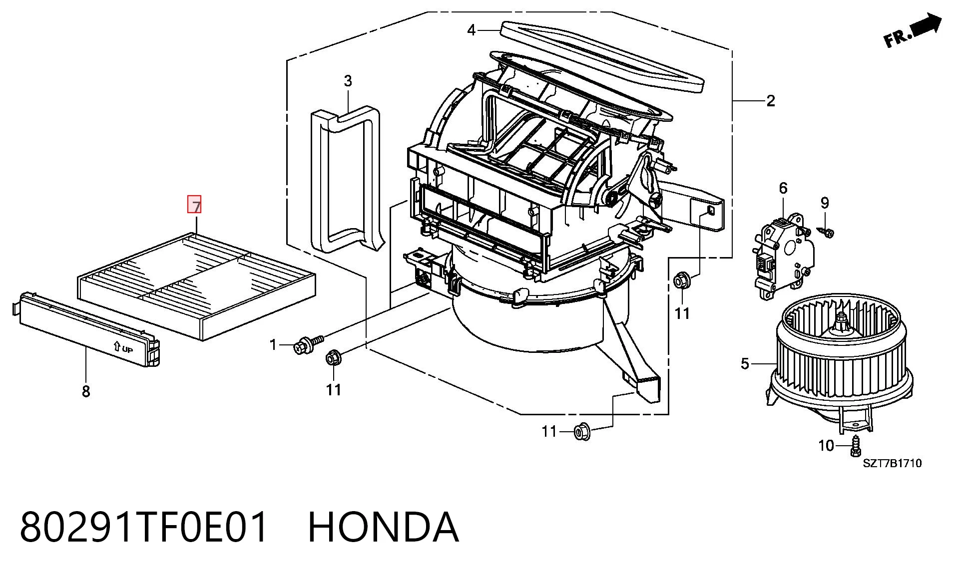 80291TF0E01 Honda Filtro de salão