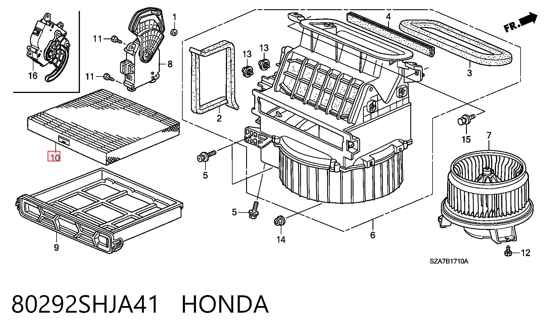 80292SHJA41 Honda Filtro de salão