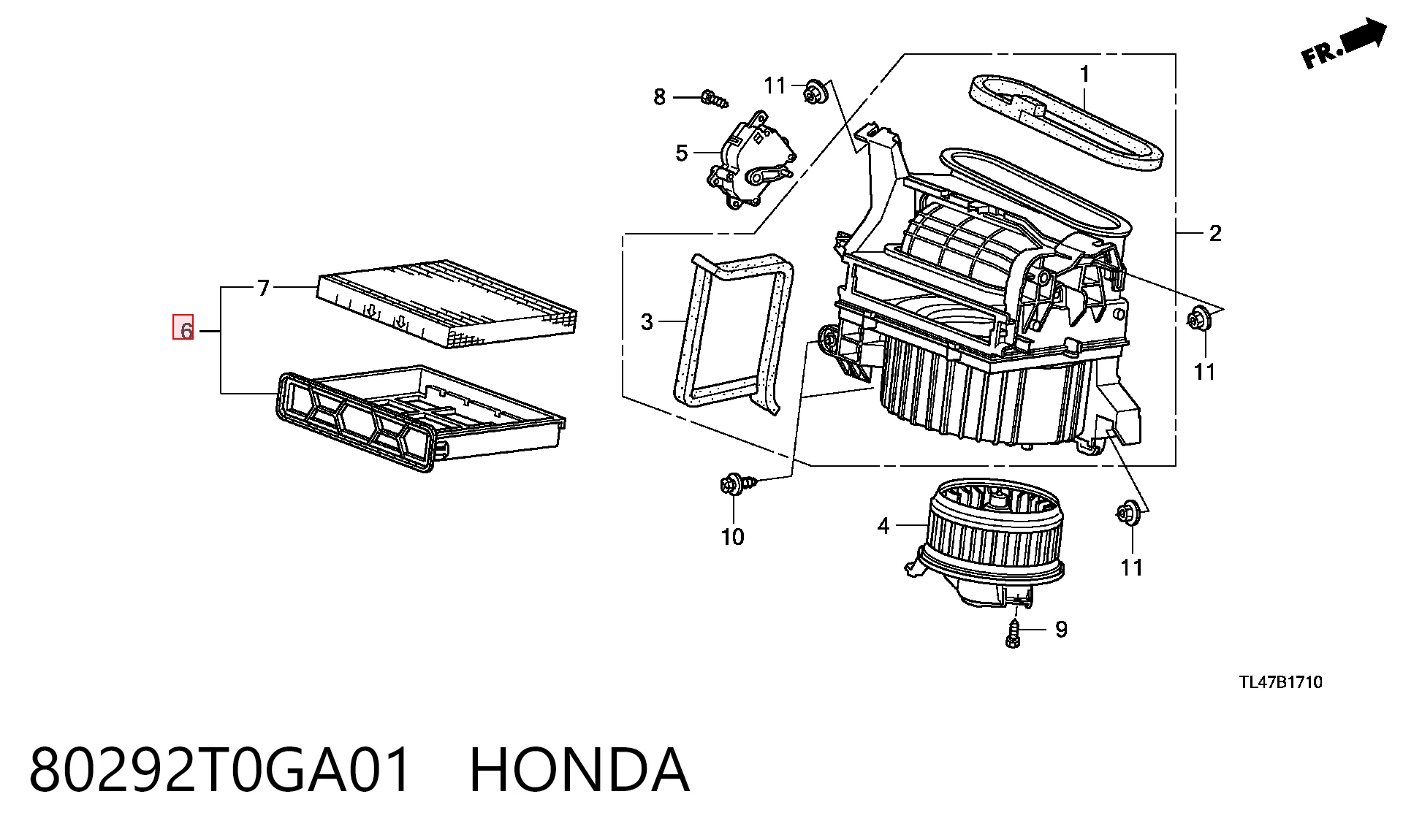 80292T0GA01 Honda Filtro de salão