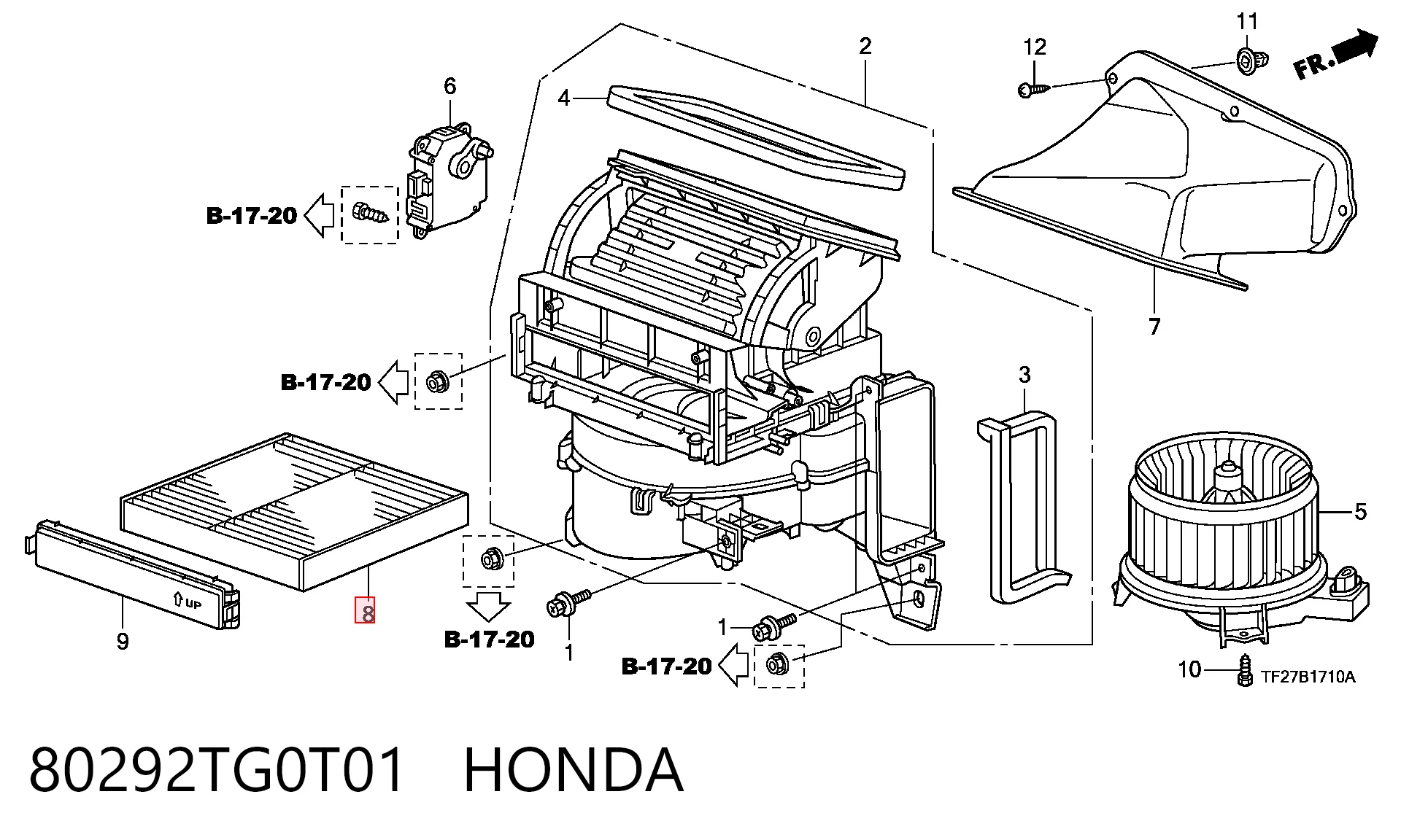 80292TG0T01 Honda Filtro de salão