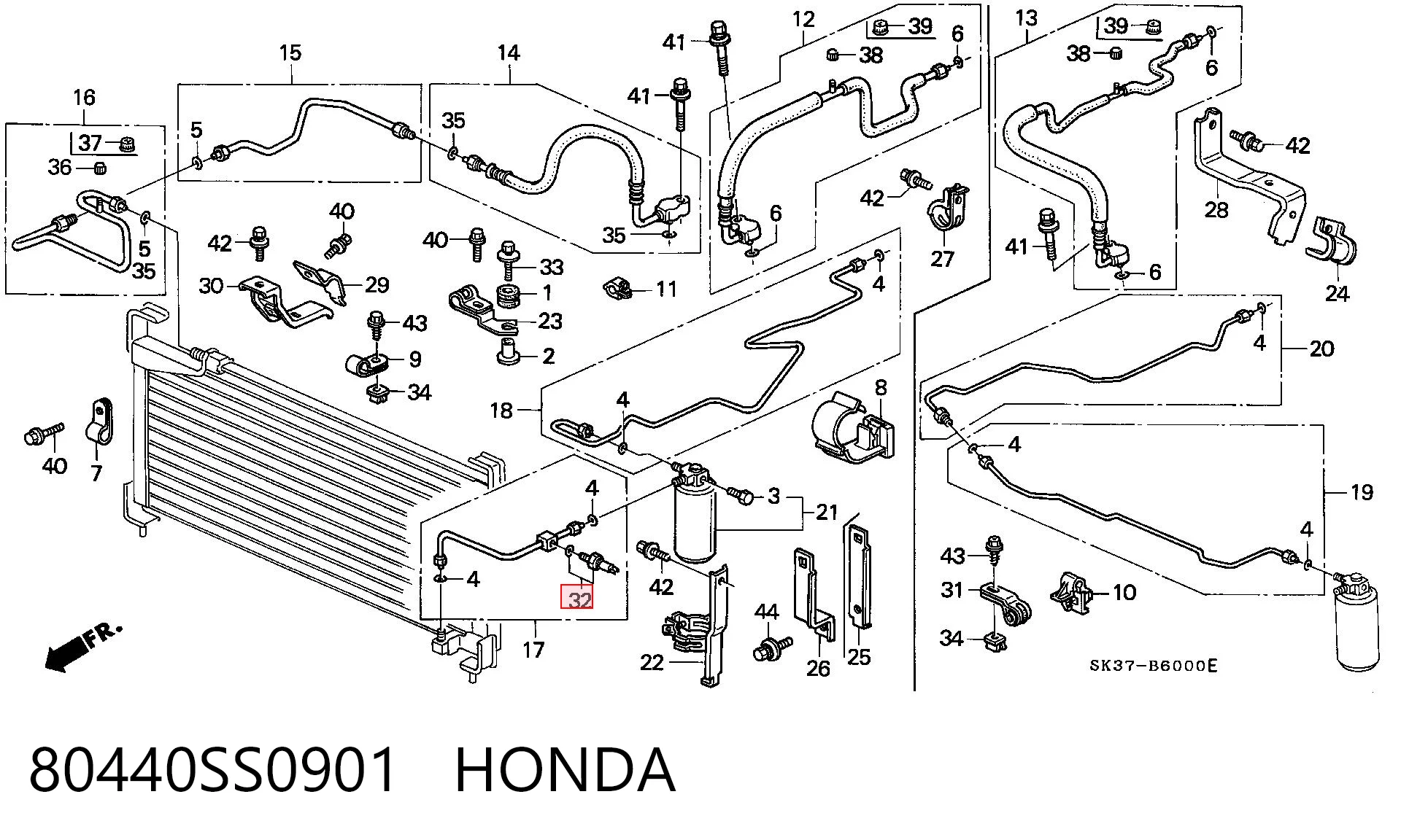 80440SS0901 Honda Sensor de pressão absoluta de aparelho de ar condicionado
