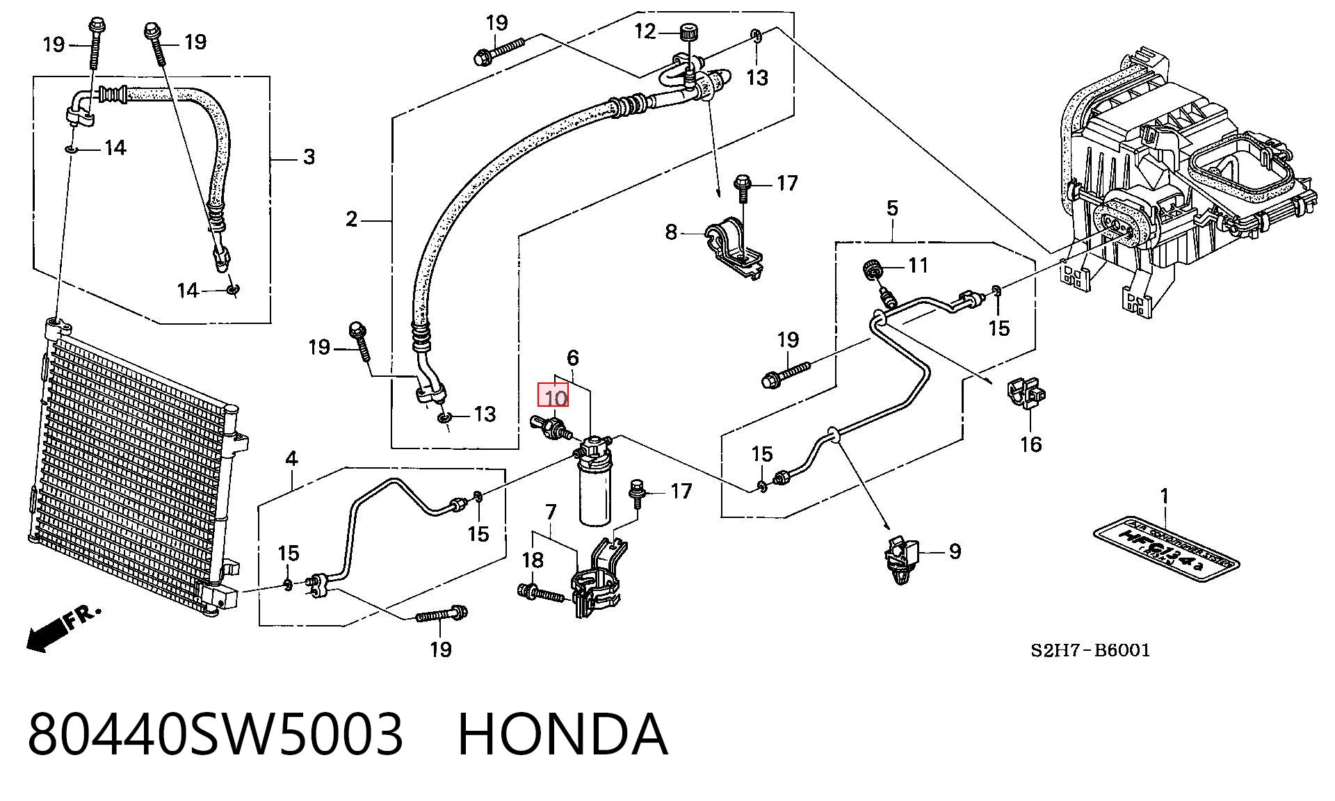 Sensor de pressão absoluta de aparelho de ar condicionado Honda Civic VII EU, EP, EV ao melhor preço