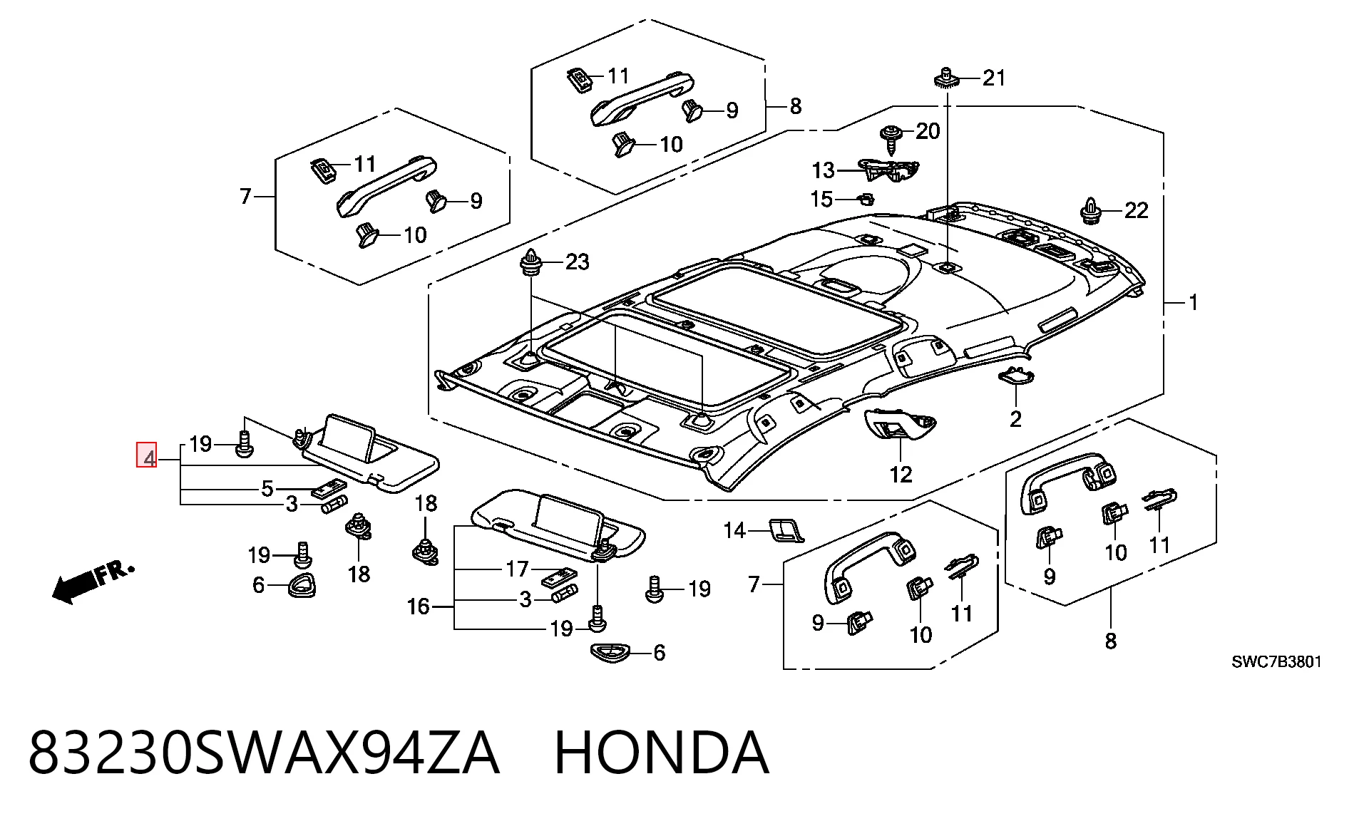 Pala contra o sol Honda CR-V  RE ao melhor preço