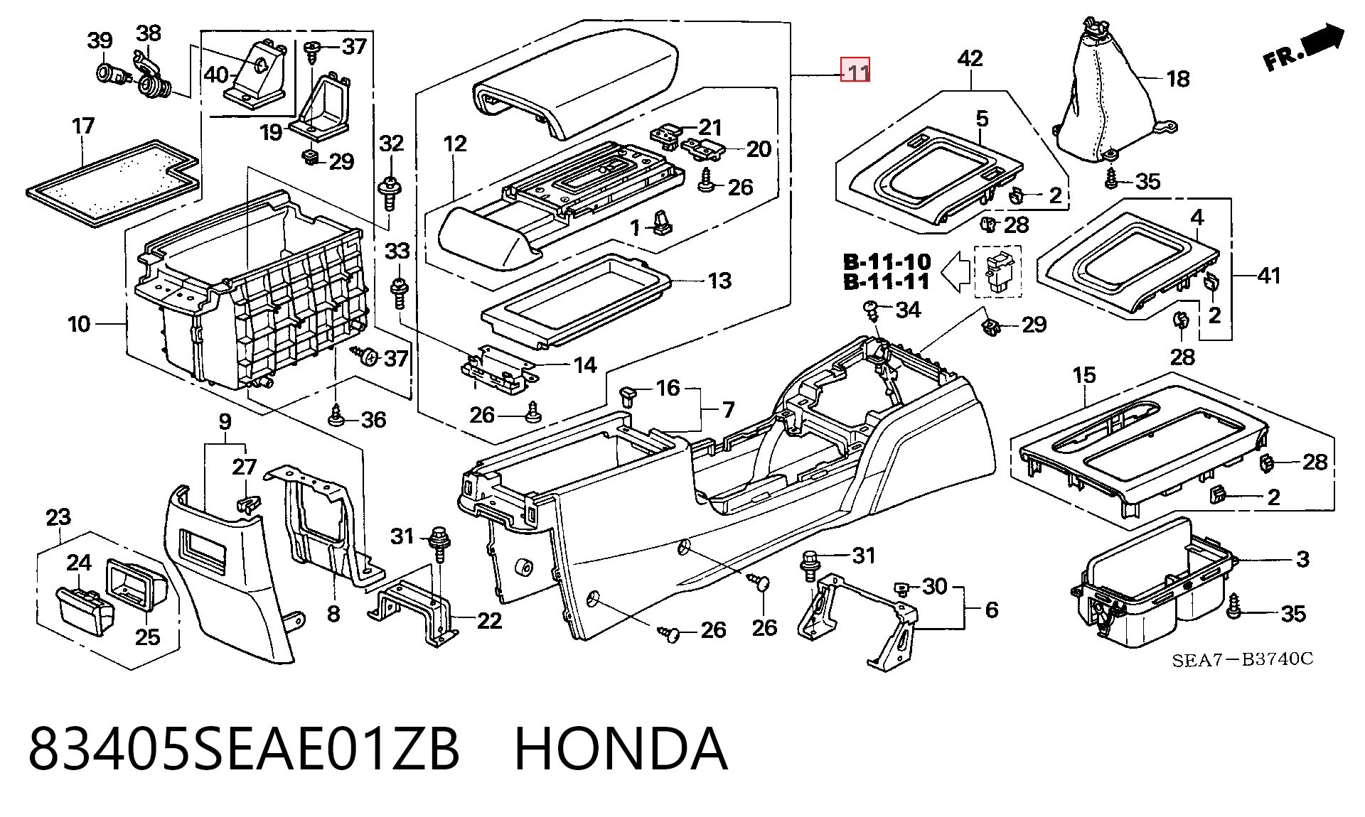 Braço de consola central Honda Accord VII CL, CM ao melhor preço