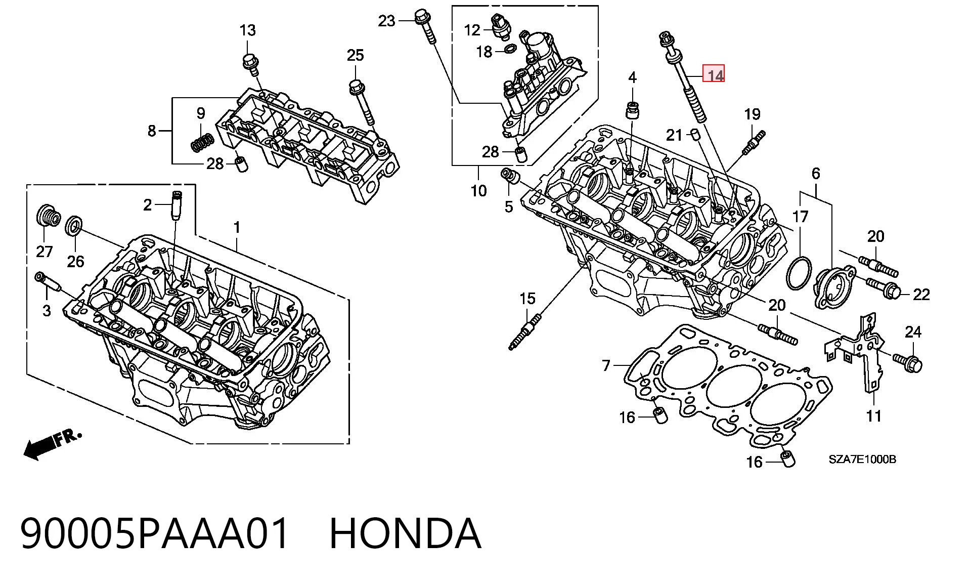 90005PAAA01 Honda Parafuso de cabeça de motor (CBC)