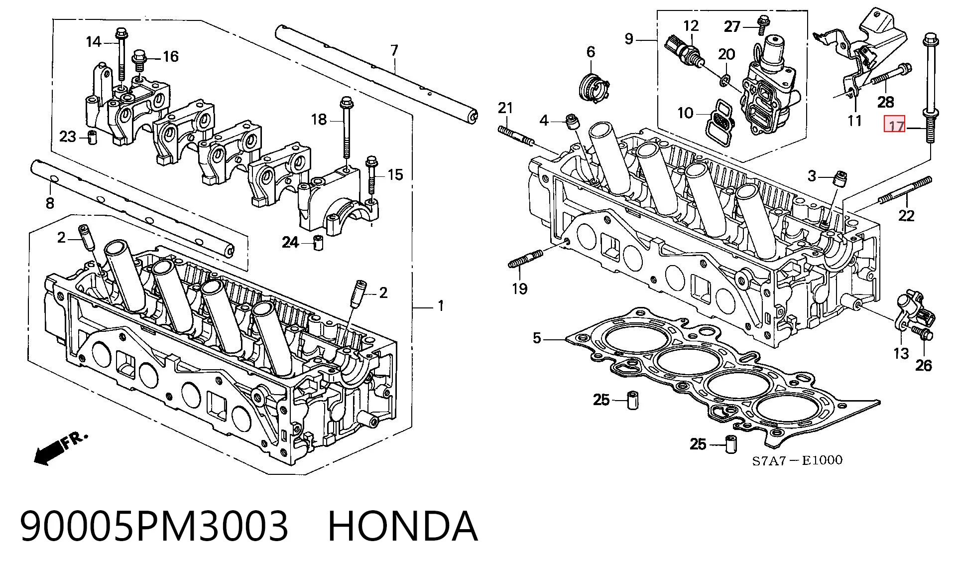 90005PM3003 Honda Parafuso de cabeça de motor (CBC)