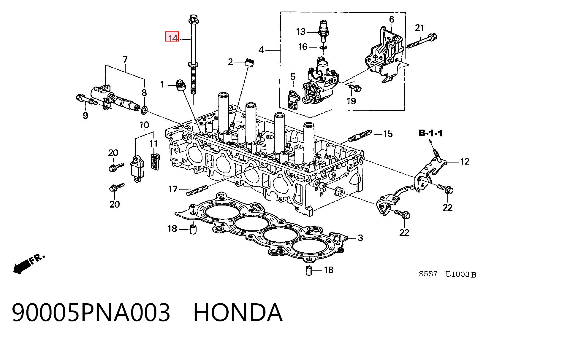 90005PNA003 Honda Parafuso de cabeça de motor (CBC)