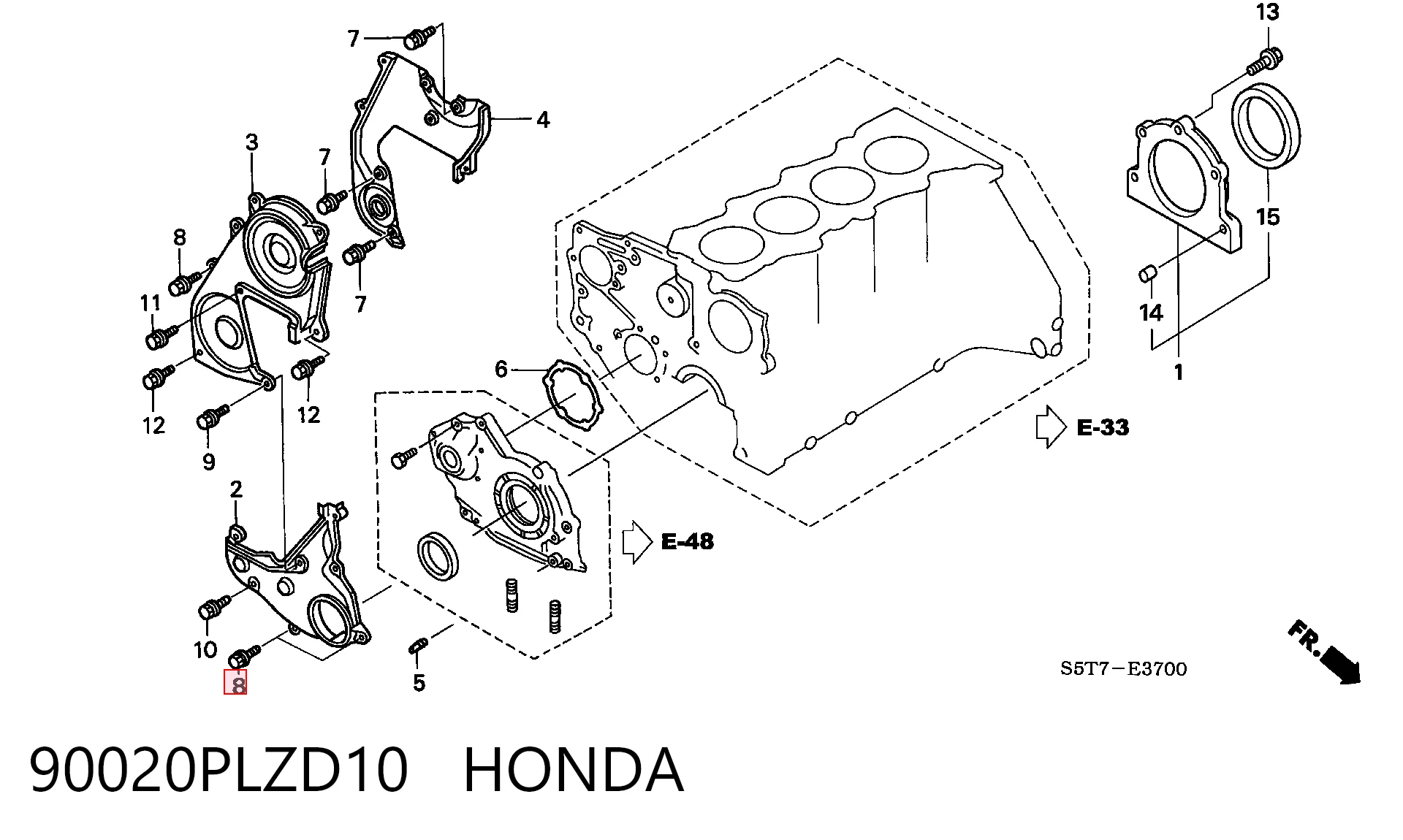 90020PLZD10 Honda