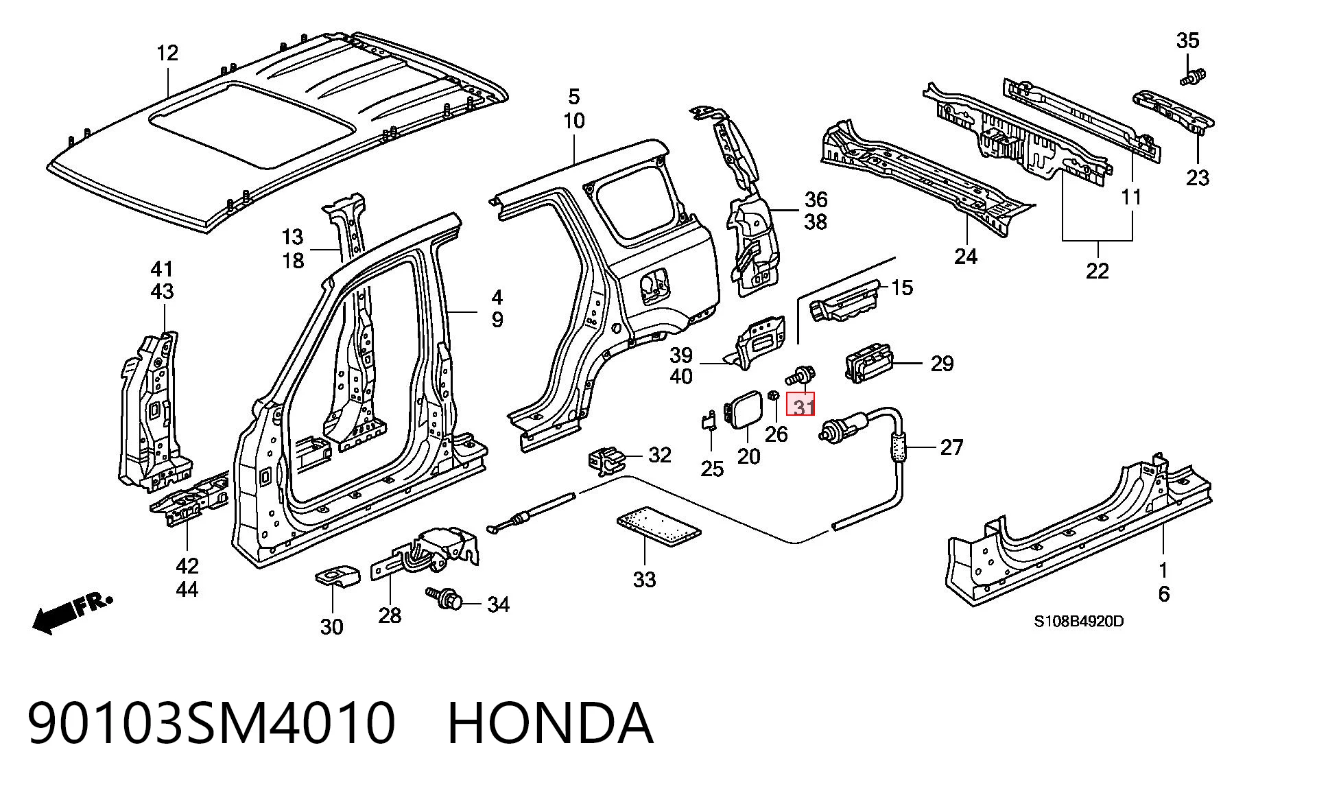 90103SM4010 Honda