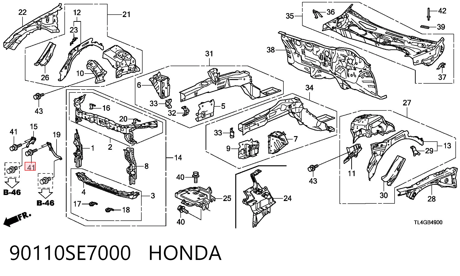 90110SE7000 Honda 