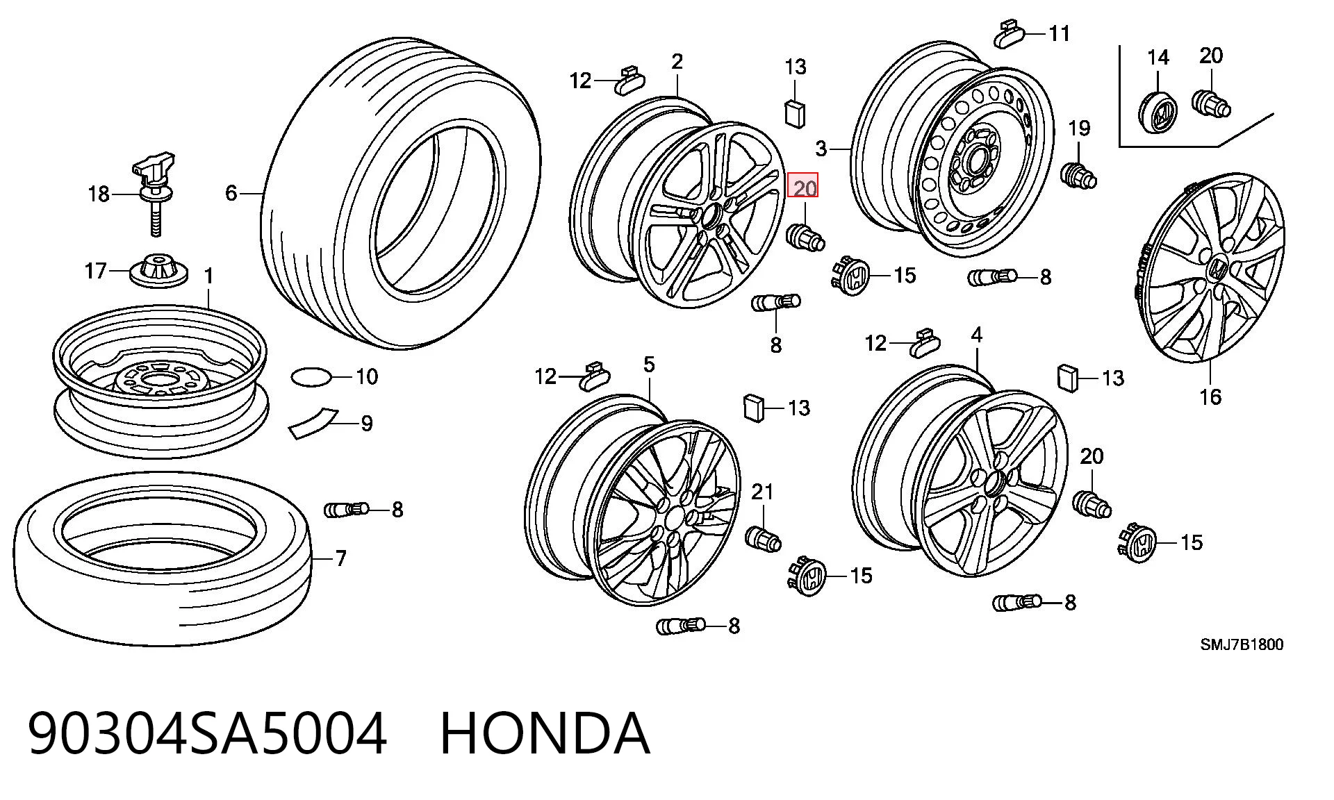 Porca de roda Honda Civic preço, a partir de 3,62 USD