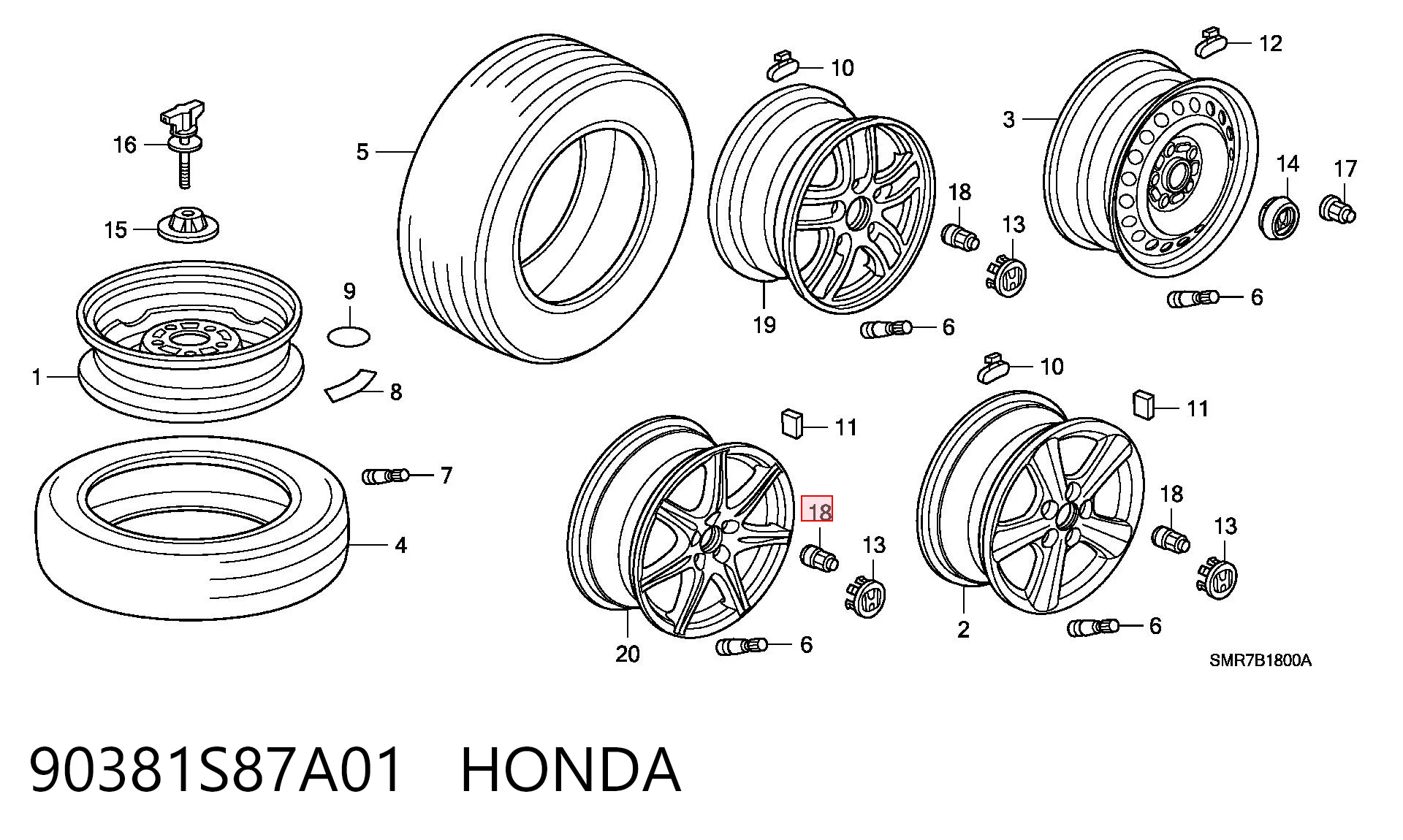 90381S87A01 Honda