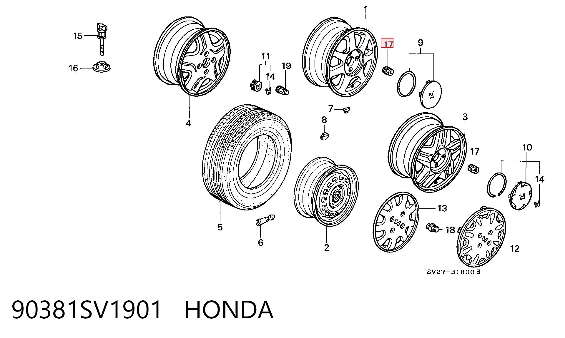 Porca de roda Honda Civic preço, a partir de 2,55 USD