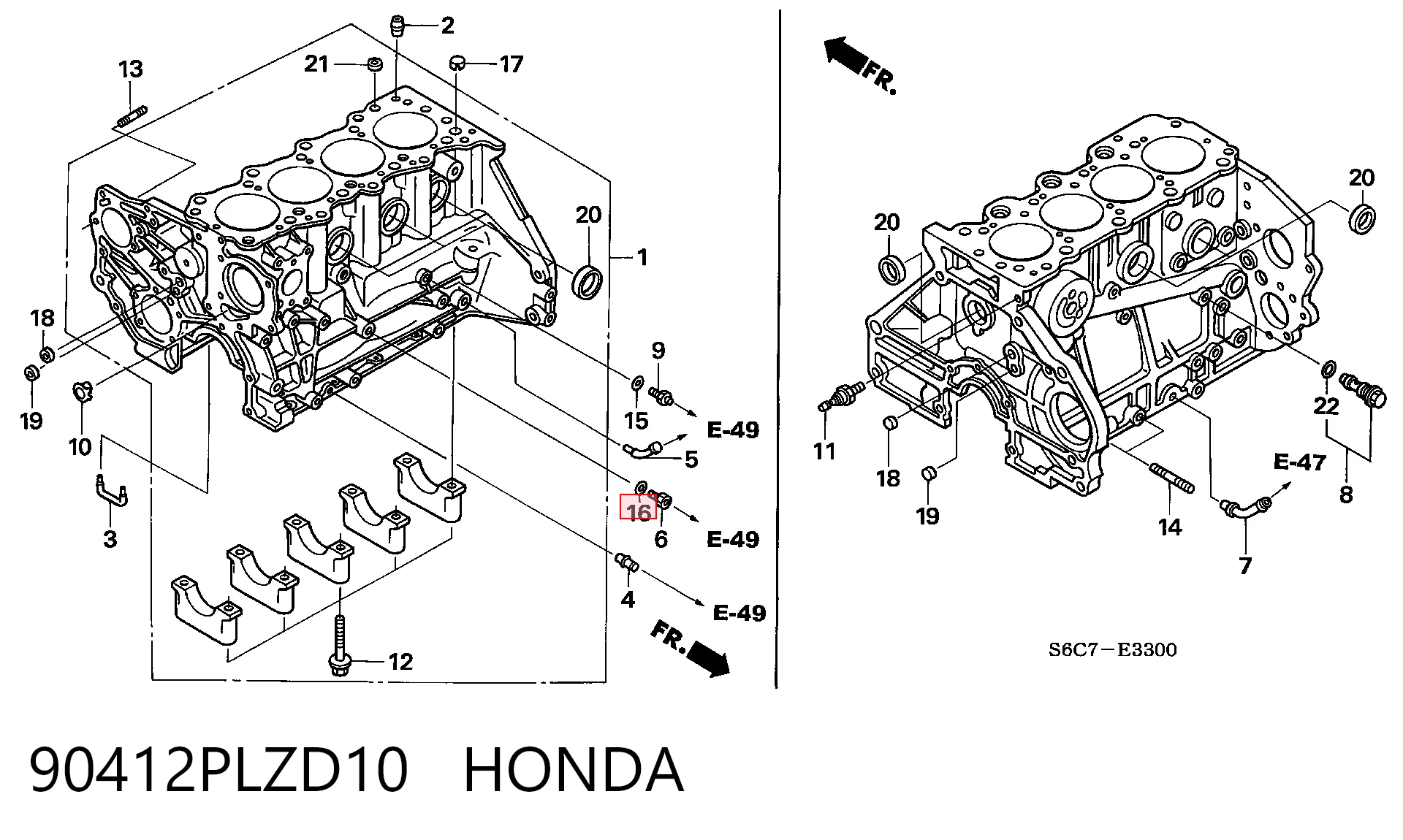 90412PLZD10 Honda