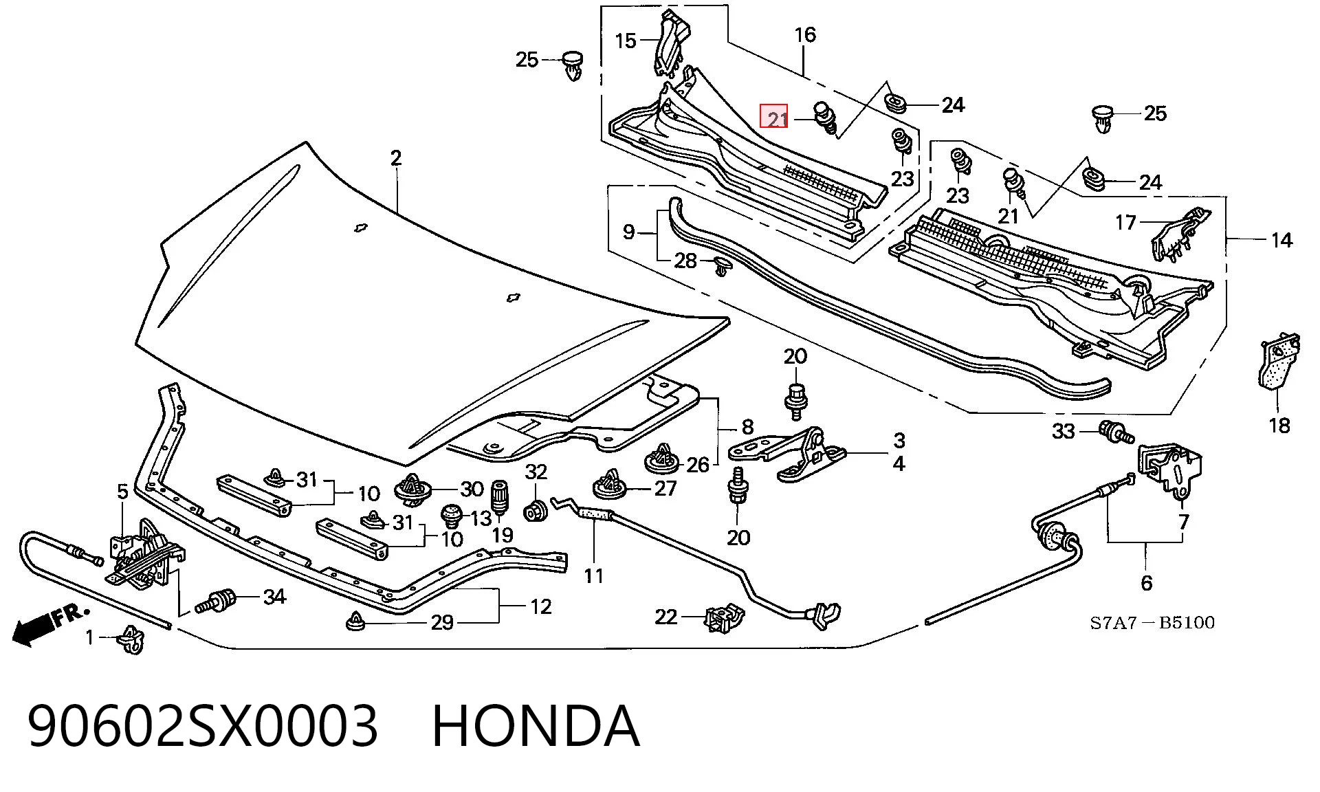 90602SX0003 Honda Pára-brisas