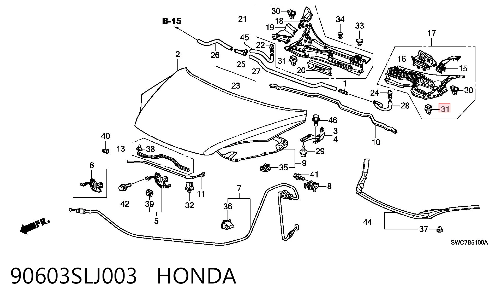 90603SLJ003 Honda 