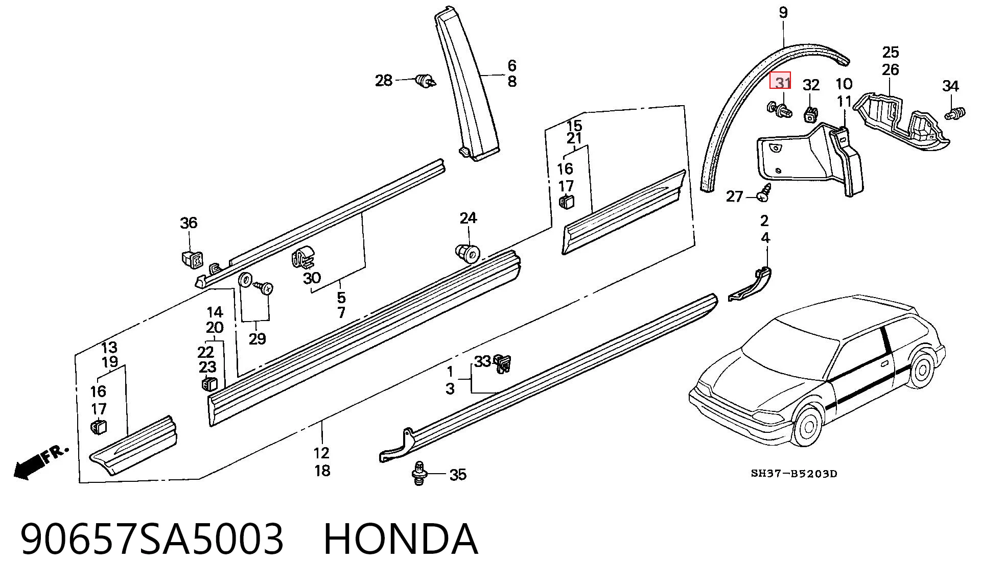 90657SA5003 Honda 