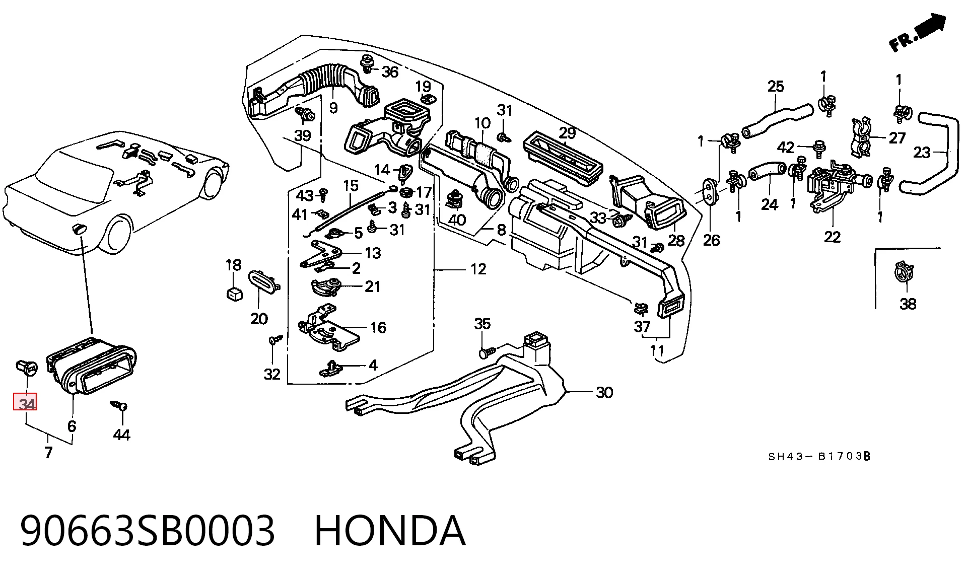 90663SB0003 Honda
