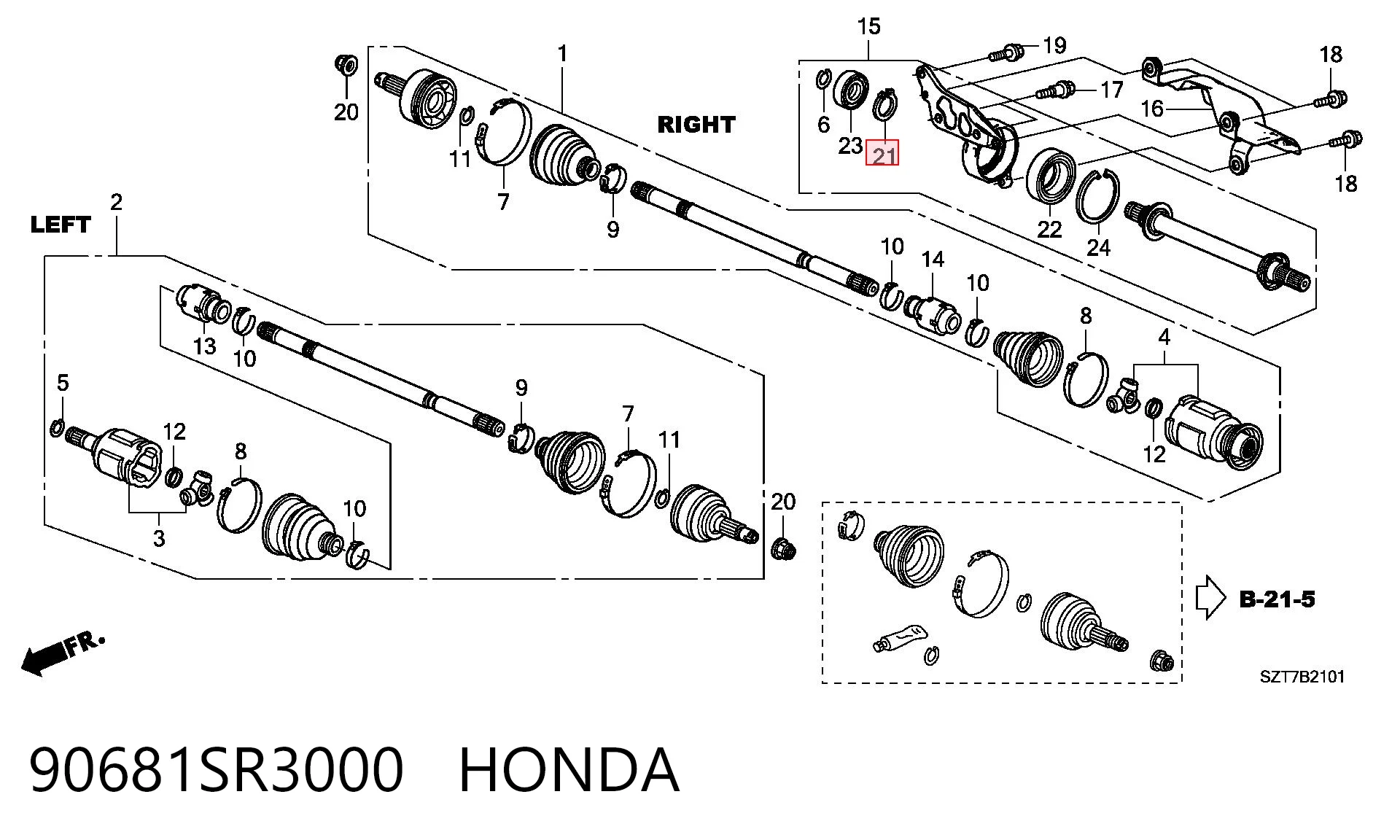 90681SR3000 Honda
