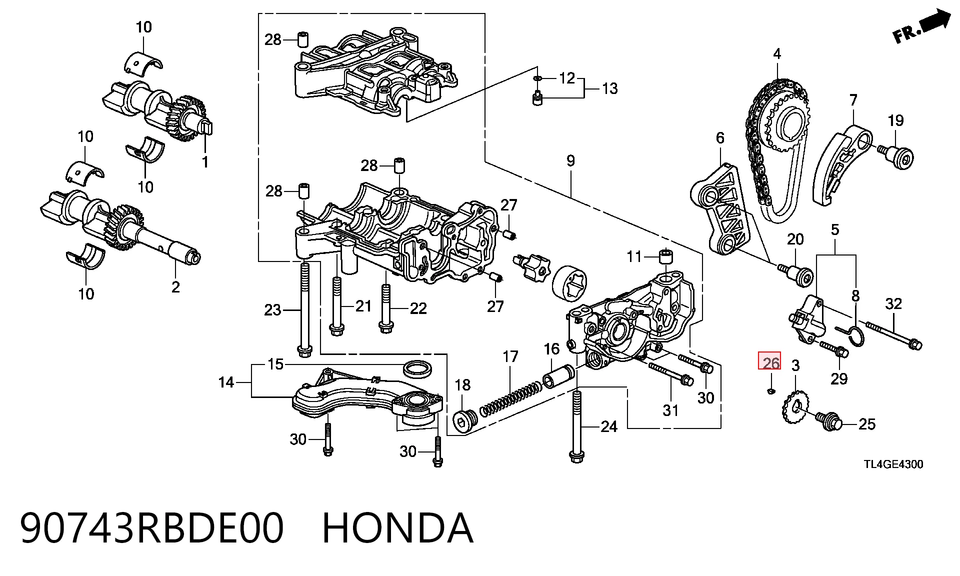 90743RBDE00 Honda