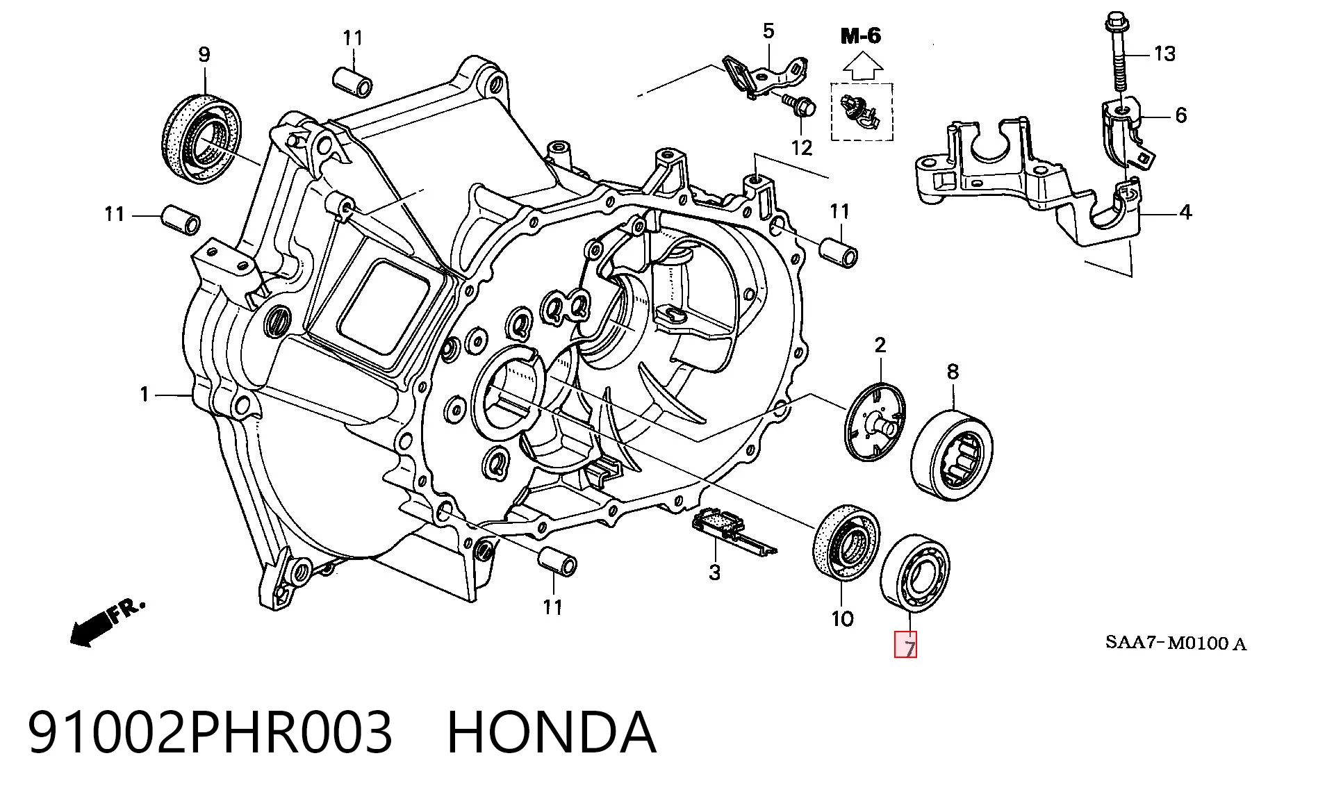 91002PHR003 Honda Rolamento da árvore primária da Caixa de Mudança