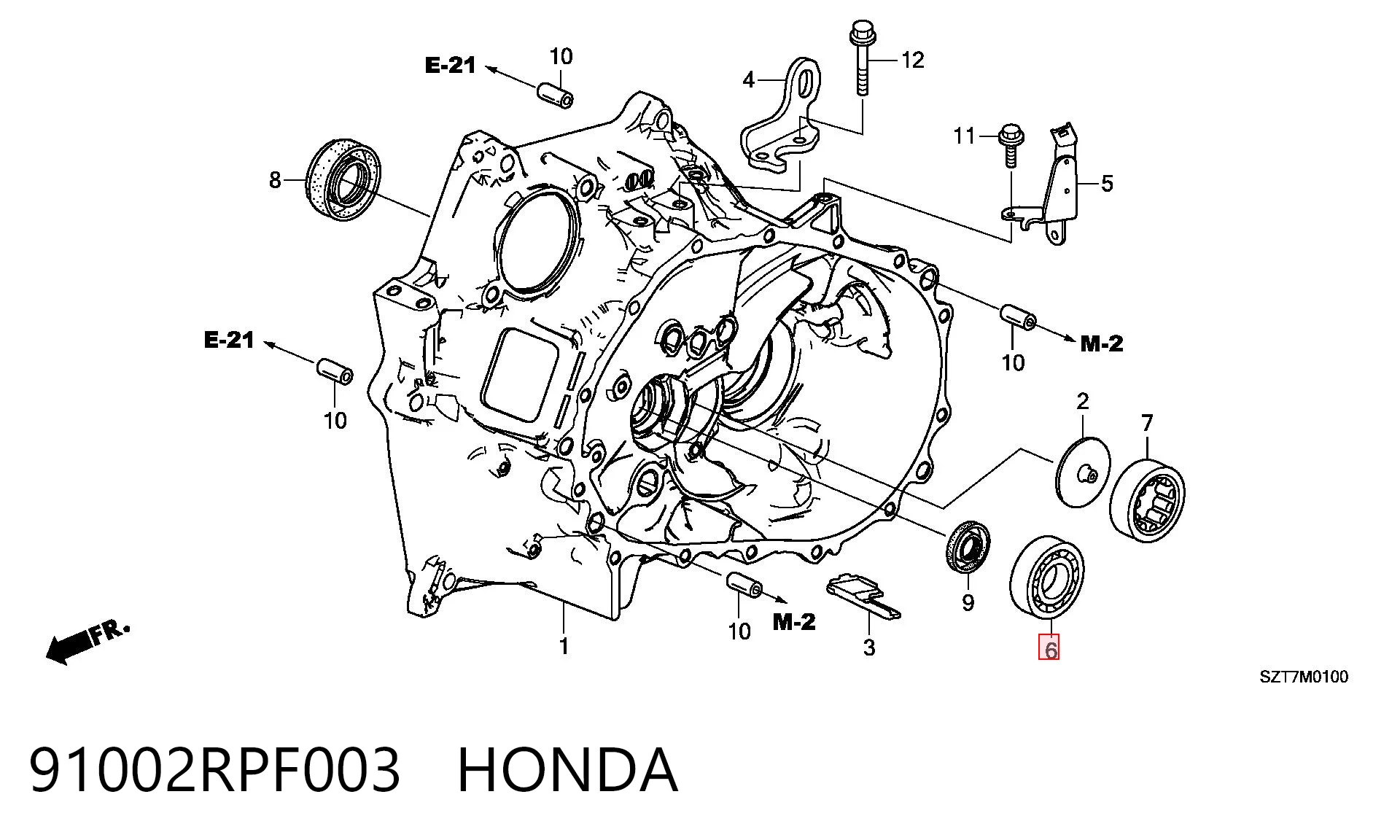 91002RPF003 Honda Rolamento da Caixa de Mudança