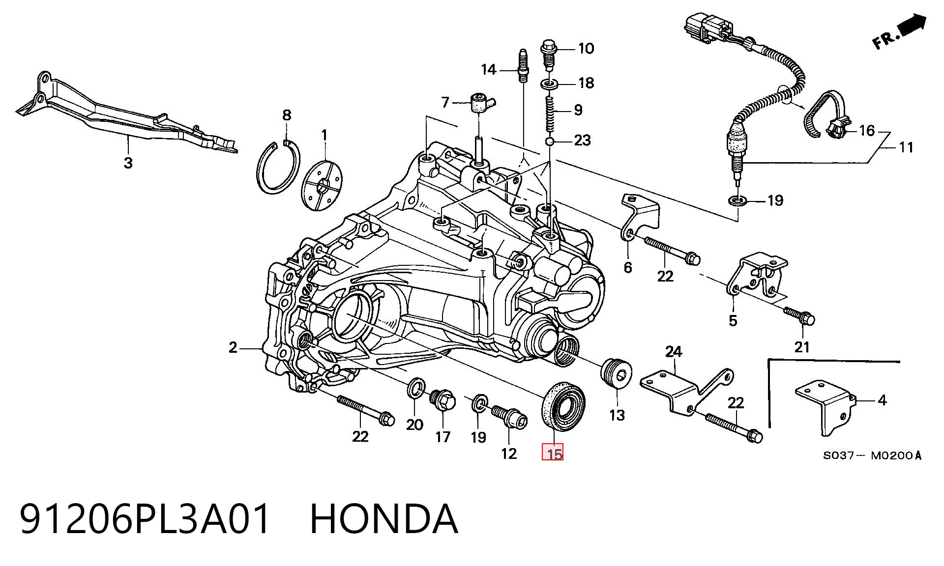 91206PL3A01 Honda Bucim do semieixo direito do eixo dianteiro