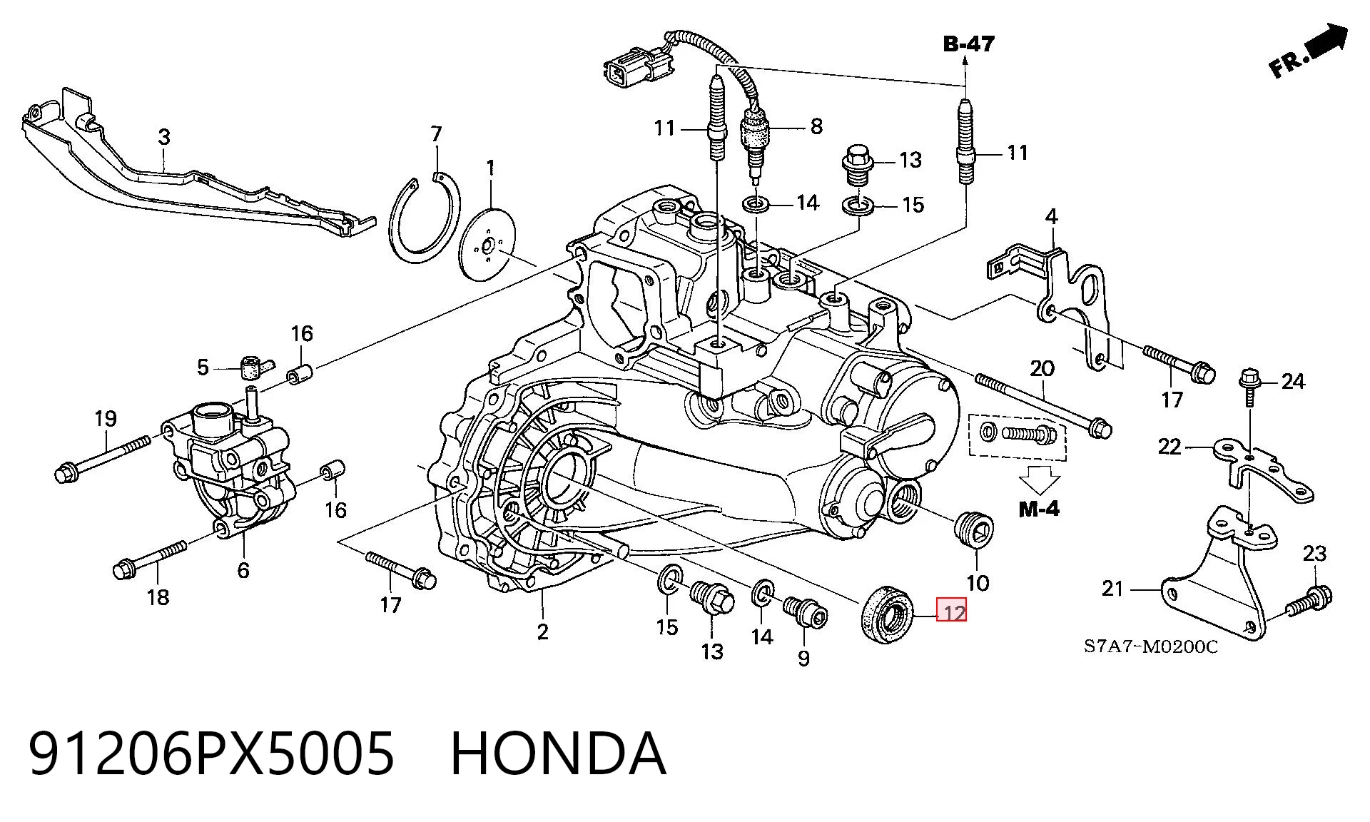 91206PX5005 Honda Bucim do semieixo direito do eixo dianteiro