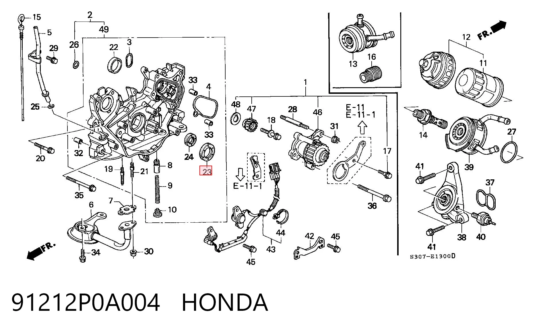 91212P0A004 Honda Vedação dianteira de cambota de motor