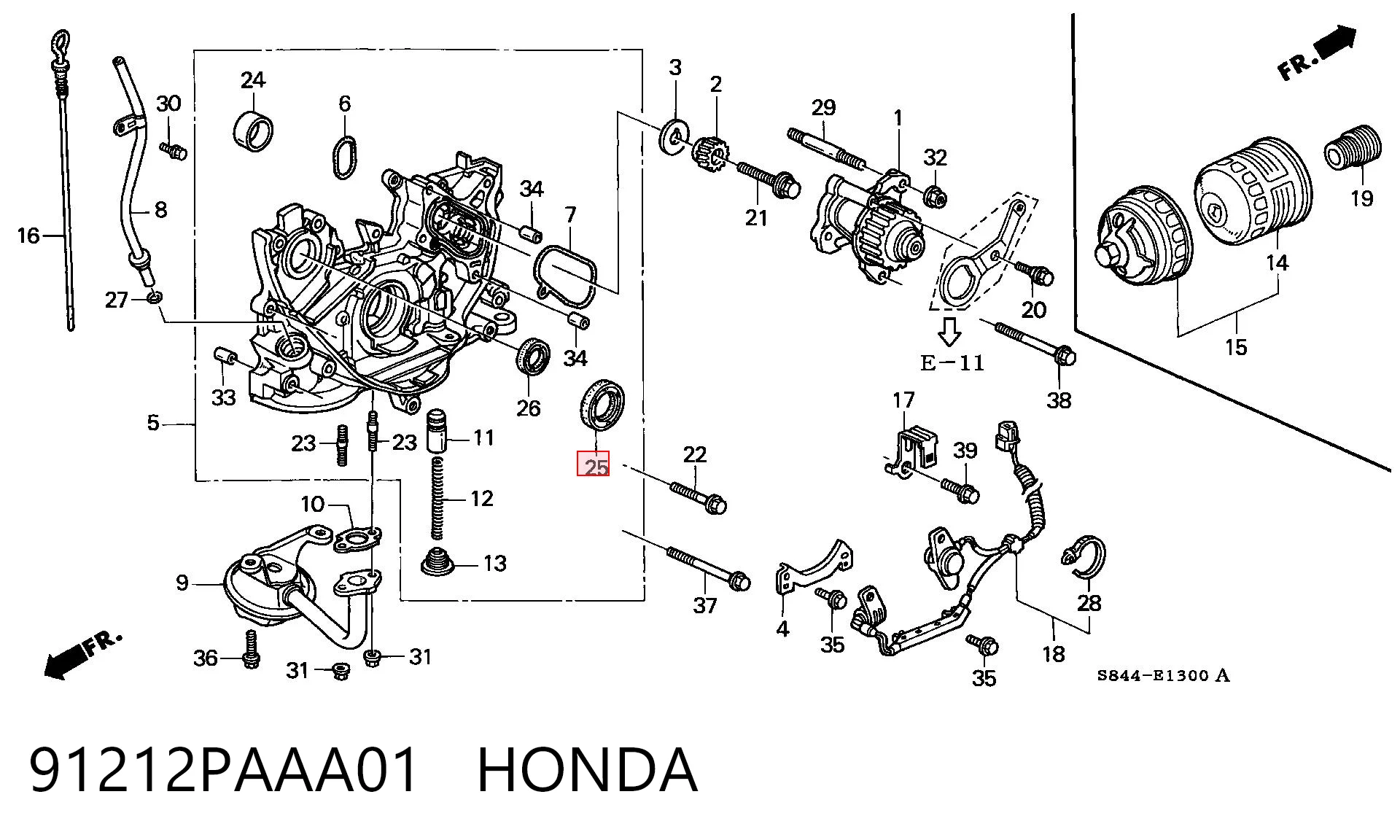 Vedação dianteira de cambota de motor para Honda Accord V CC7