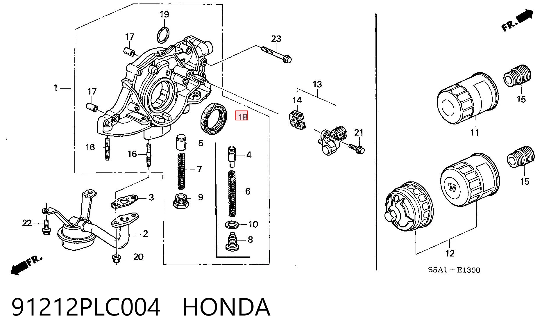 Compre Vedação dianteira de cambota de motor Honda Civic 7