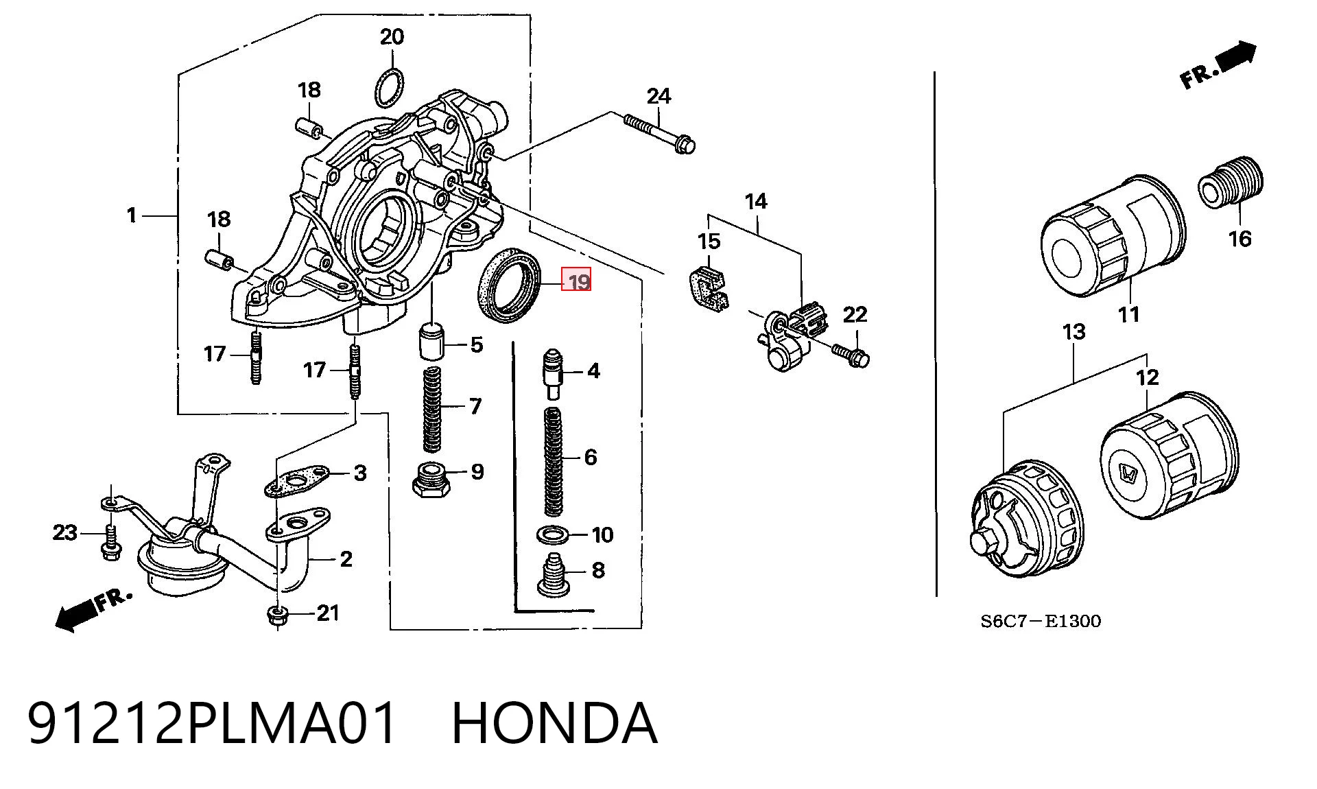 Vedação dianteira de cambota de motor Honda Civic VII EM