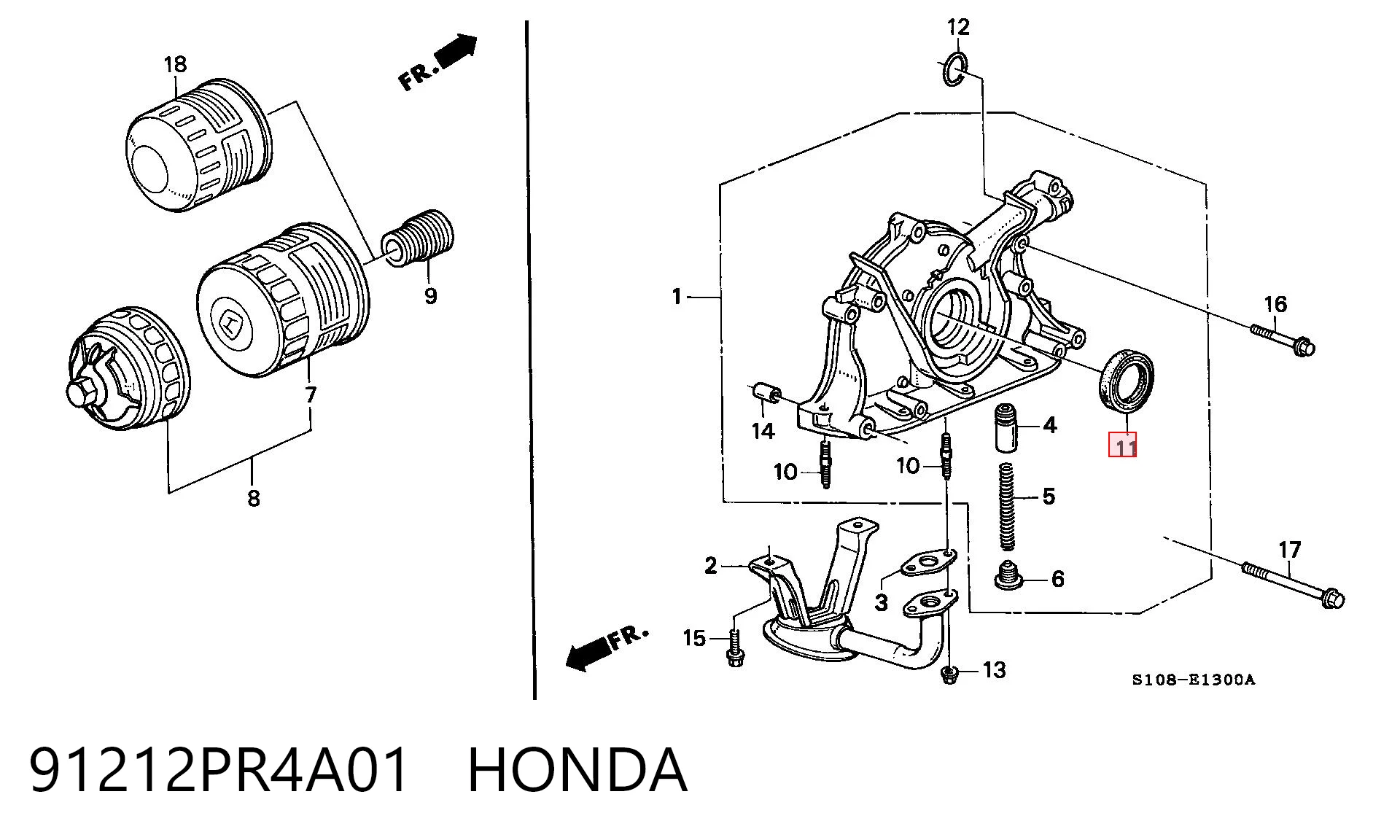 91212PR4A01 Honda Vedação dianteira de cambota de motor