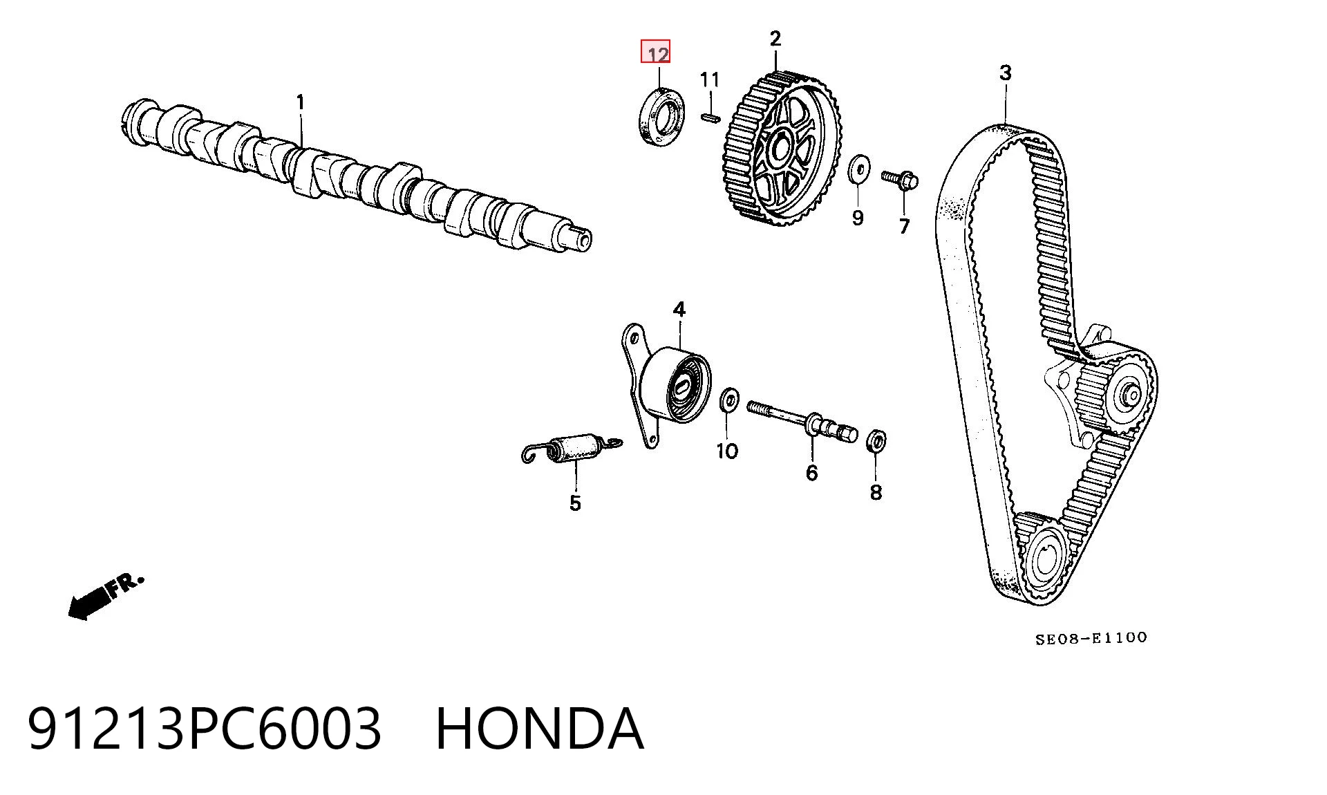  Vedação da árvore distribuidora de motor Honda Civic VII hatchback (EU, EP, EV) (2000 - 2006) VII
