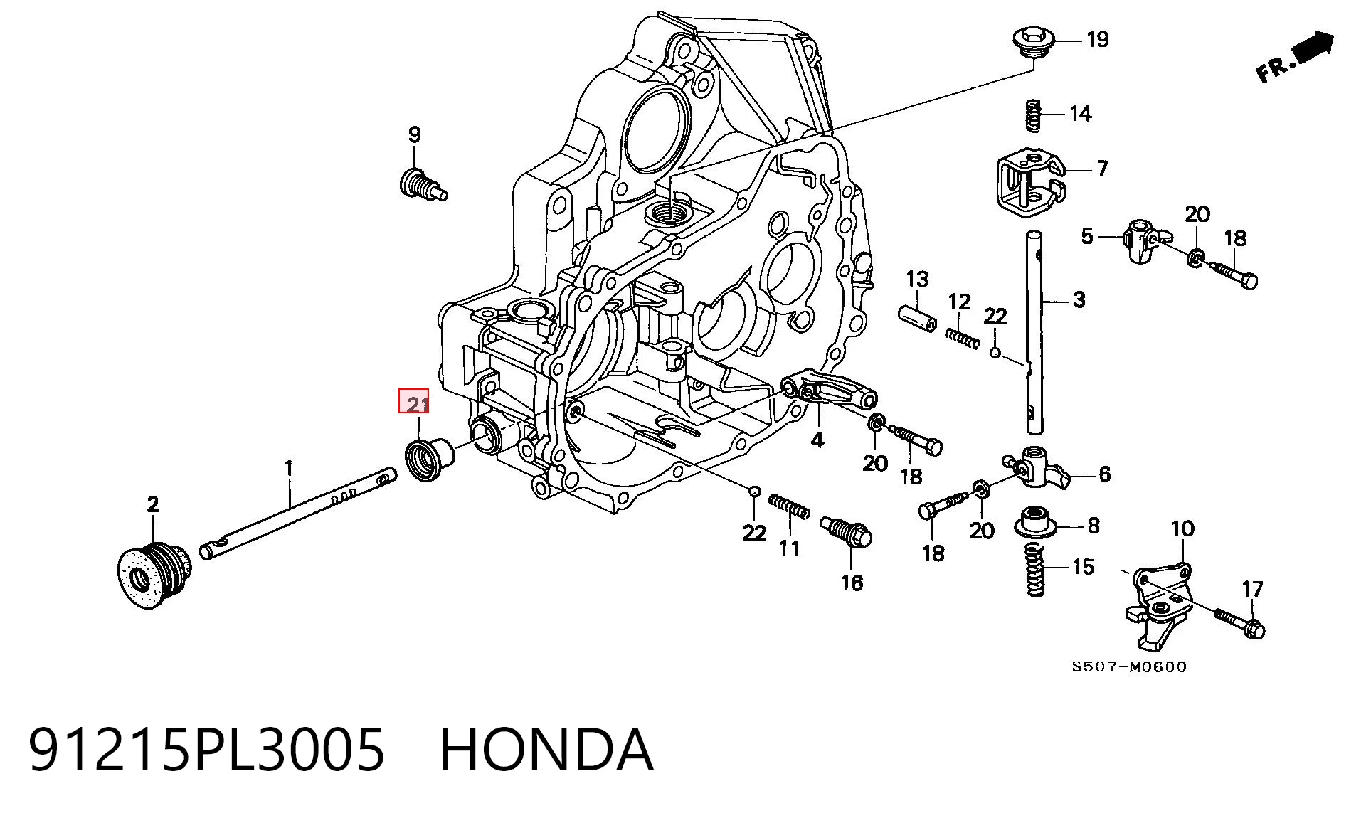 91215PL3005 Honda Vedação da haste de mudança da caixa de mudança