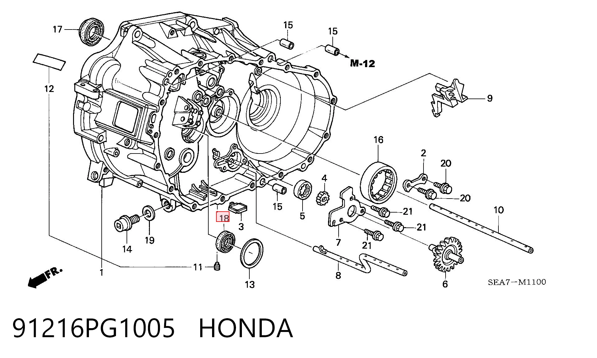 91216PG1005 Honda Vedação da Caixa Automática de Mudança (de árvore de saída/primária)