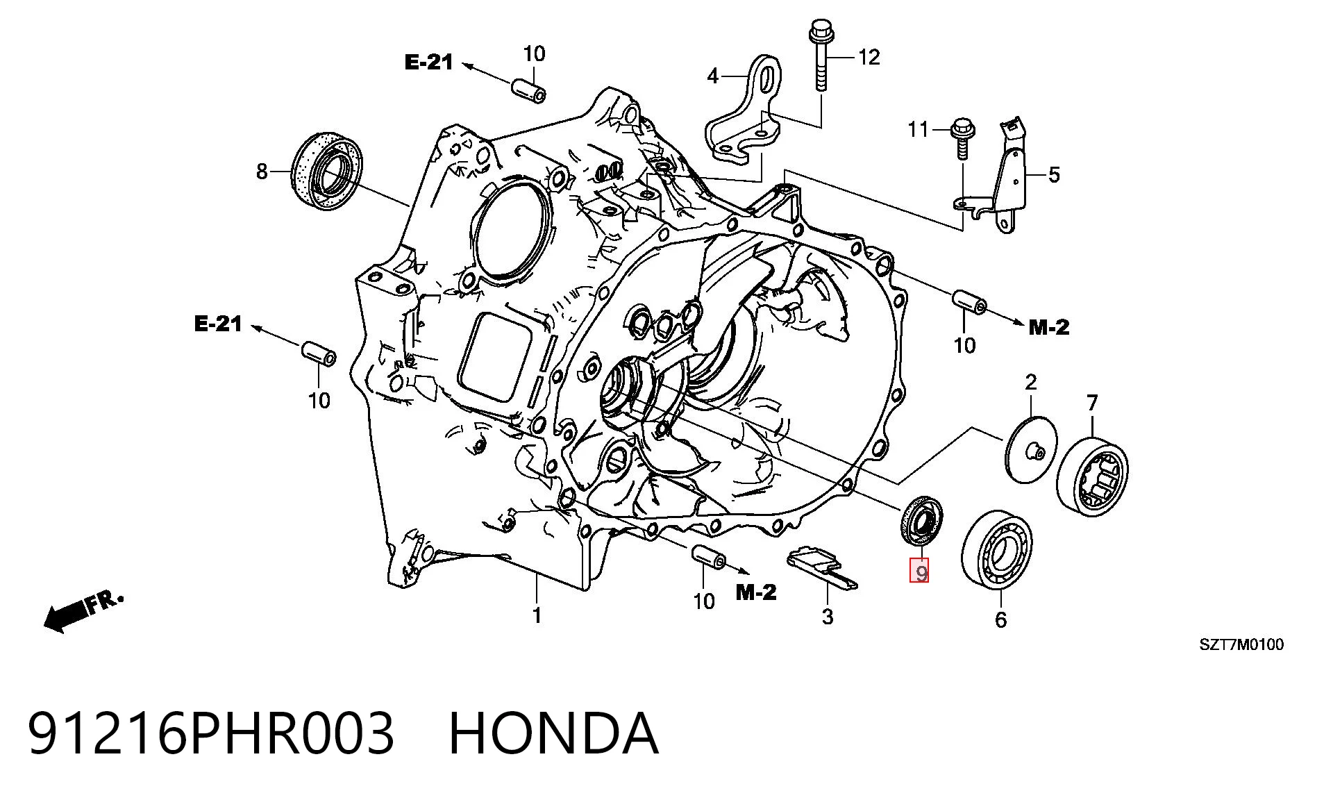 91216PHR003 Honda Vedação da Caixa Automática de Mudança (de árvore de saída/primária)