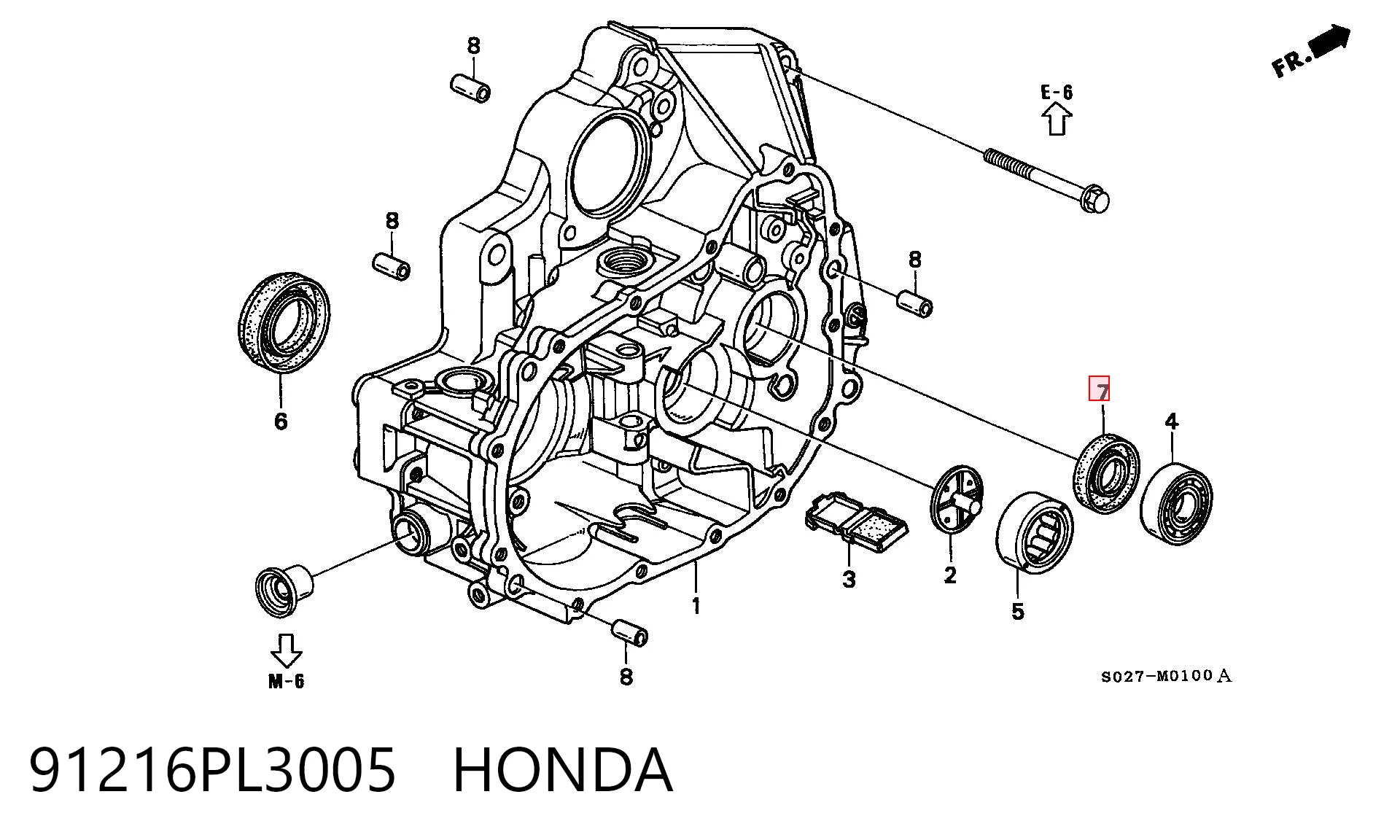 91216PL3005 Honda Vedação da Caixa Automática de Mudança (de árvore de saída/primária)