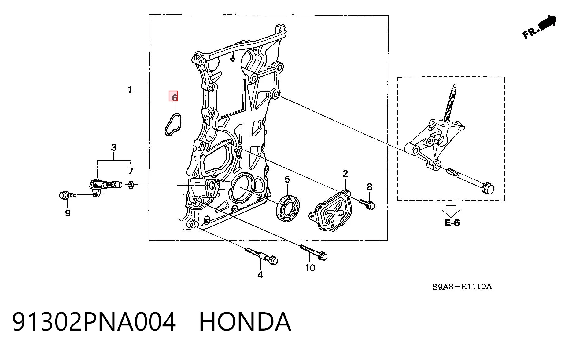 91302PNA004 Honda Vedante de bomba de óleo