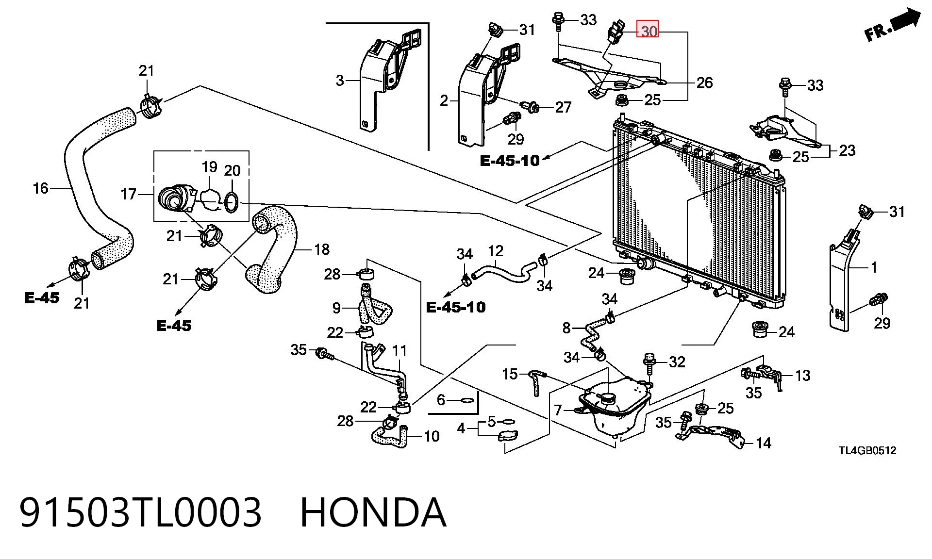 91503TL0003 Honda