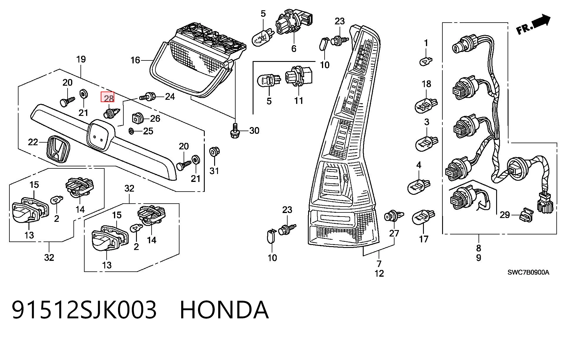 91512SJK003 Honda 