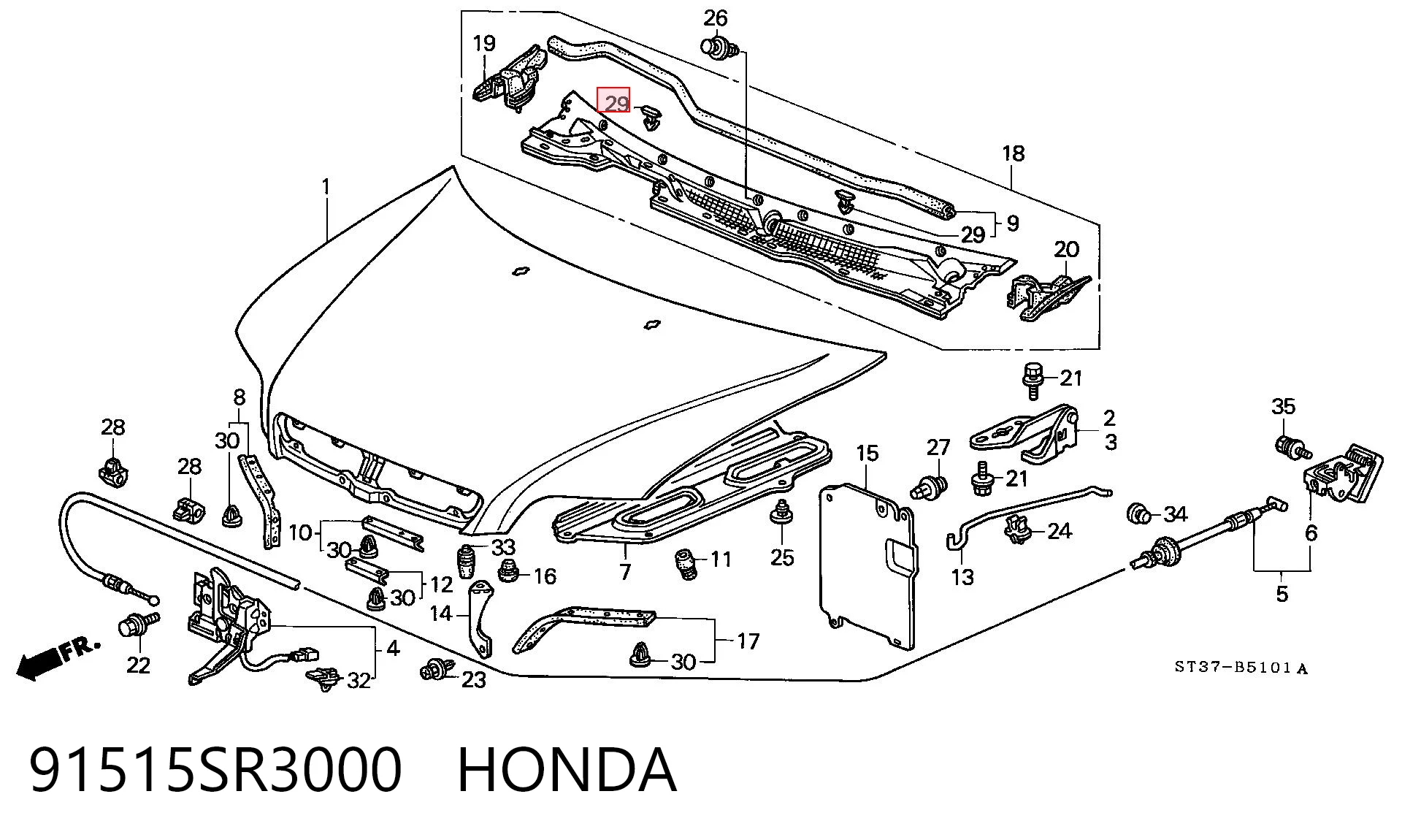 91515SR3000 Honda Pára-brisas