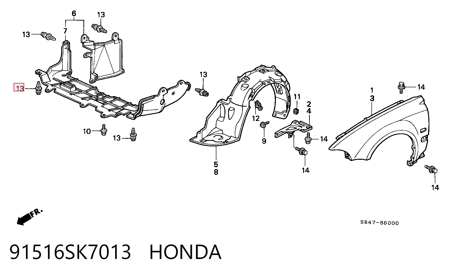 91516SK7013 Honda 